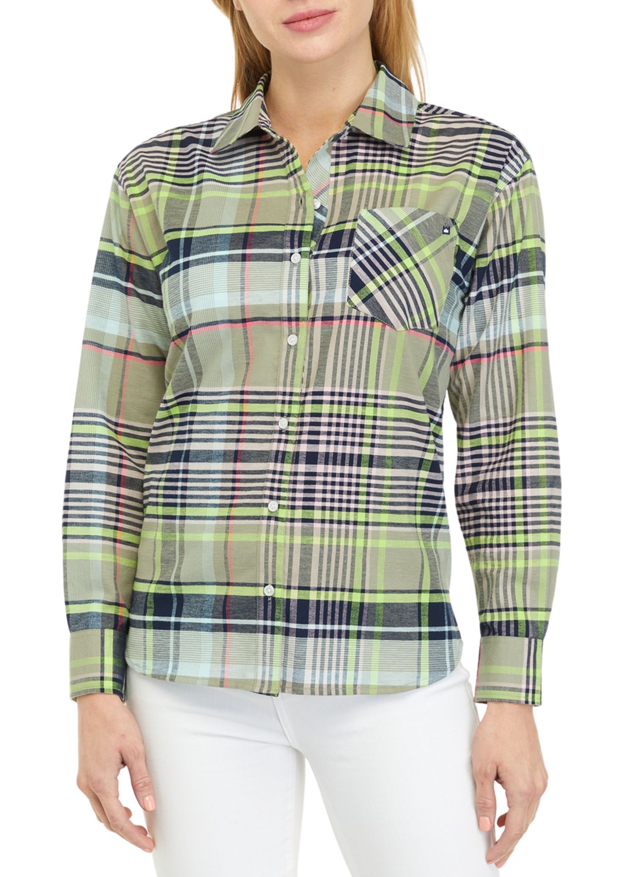 Womens Long Sleeve Oxford Button Down Shirt