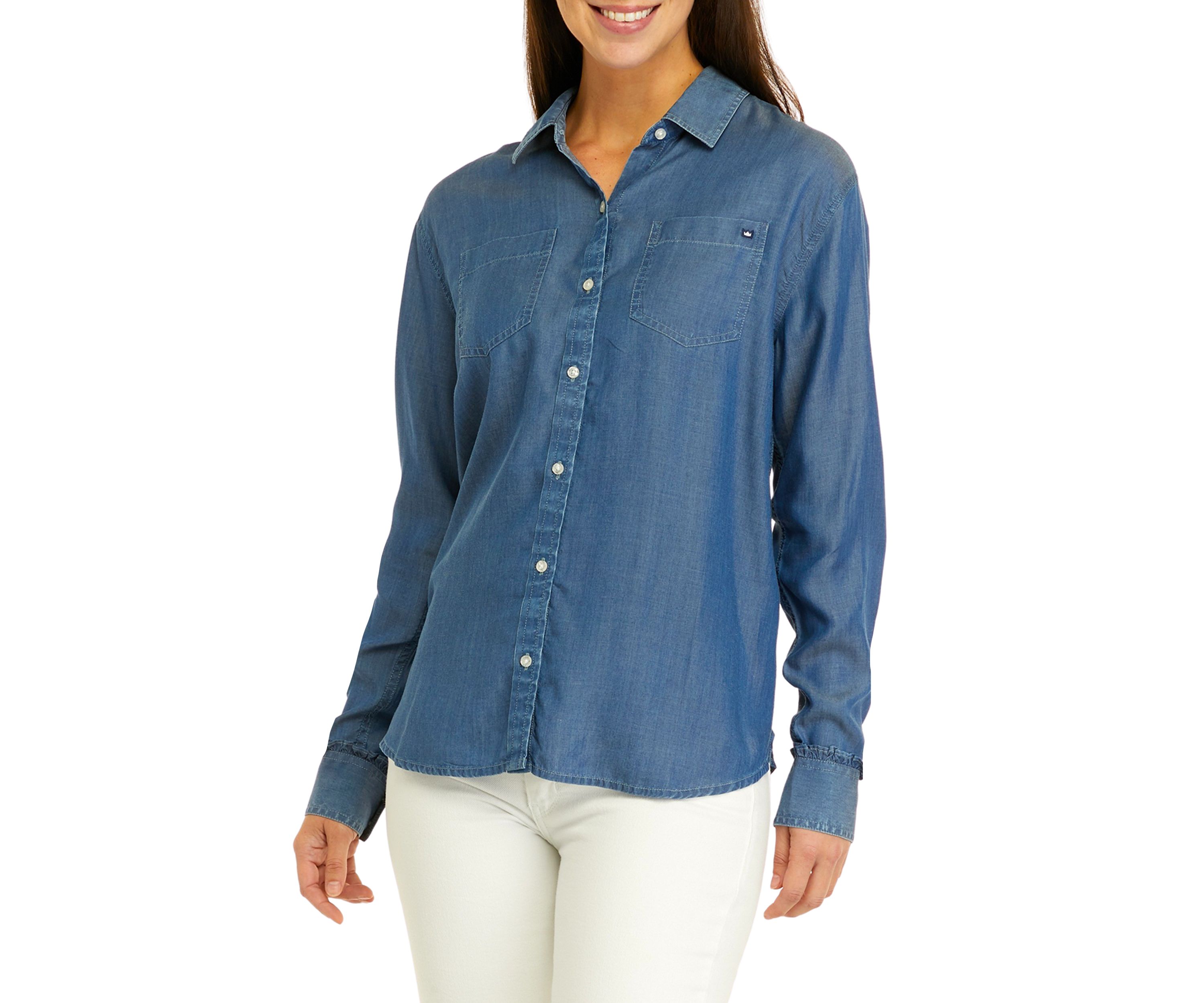Womens Chambray Boyfriend Shirt
