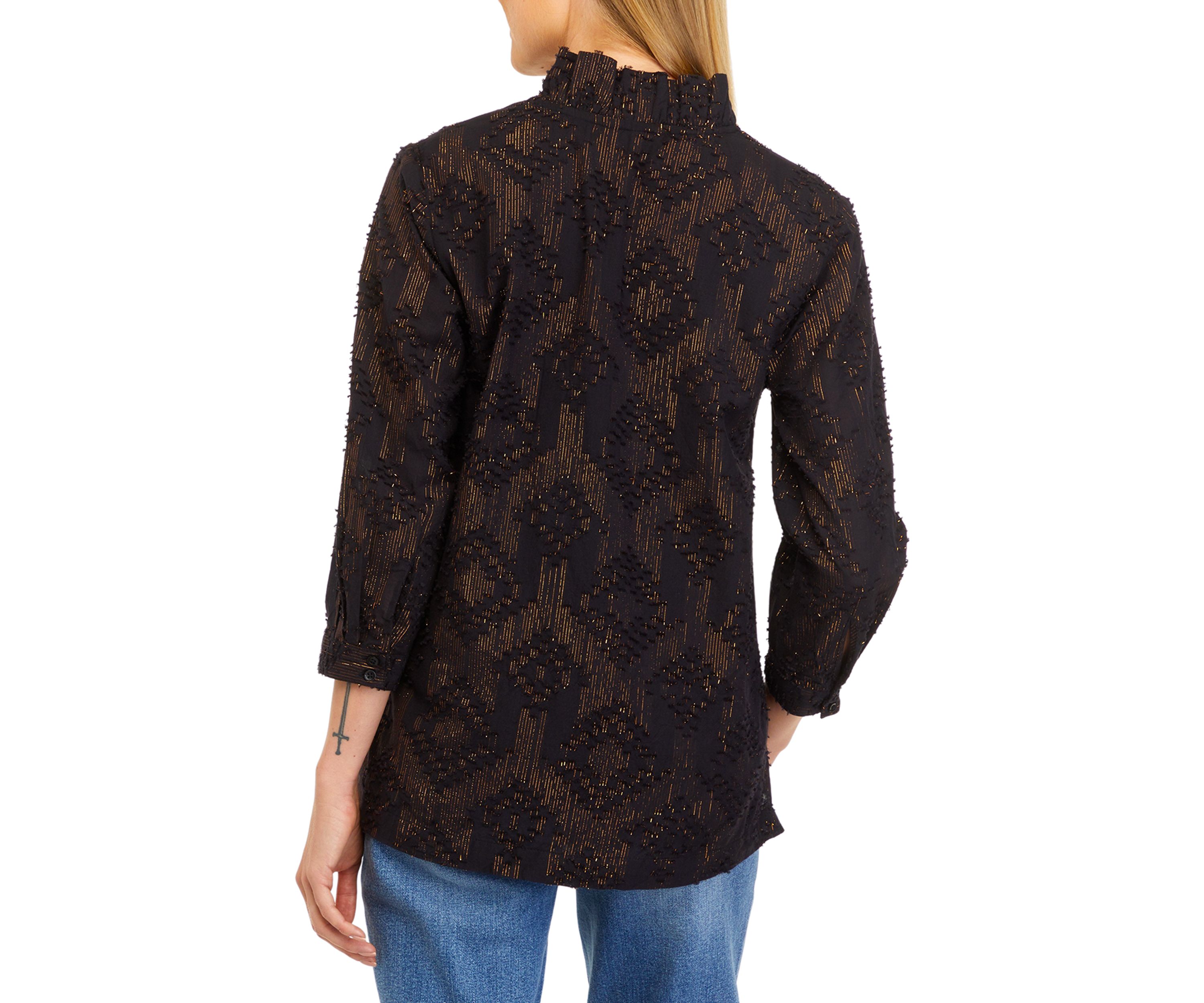 Womens Ruffle Neck Top