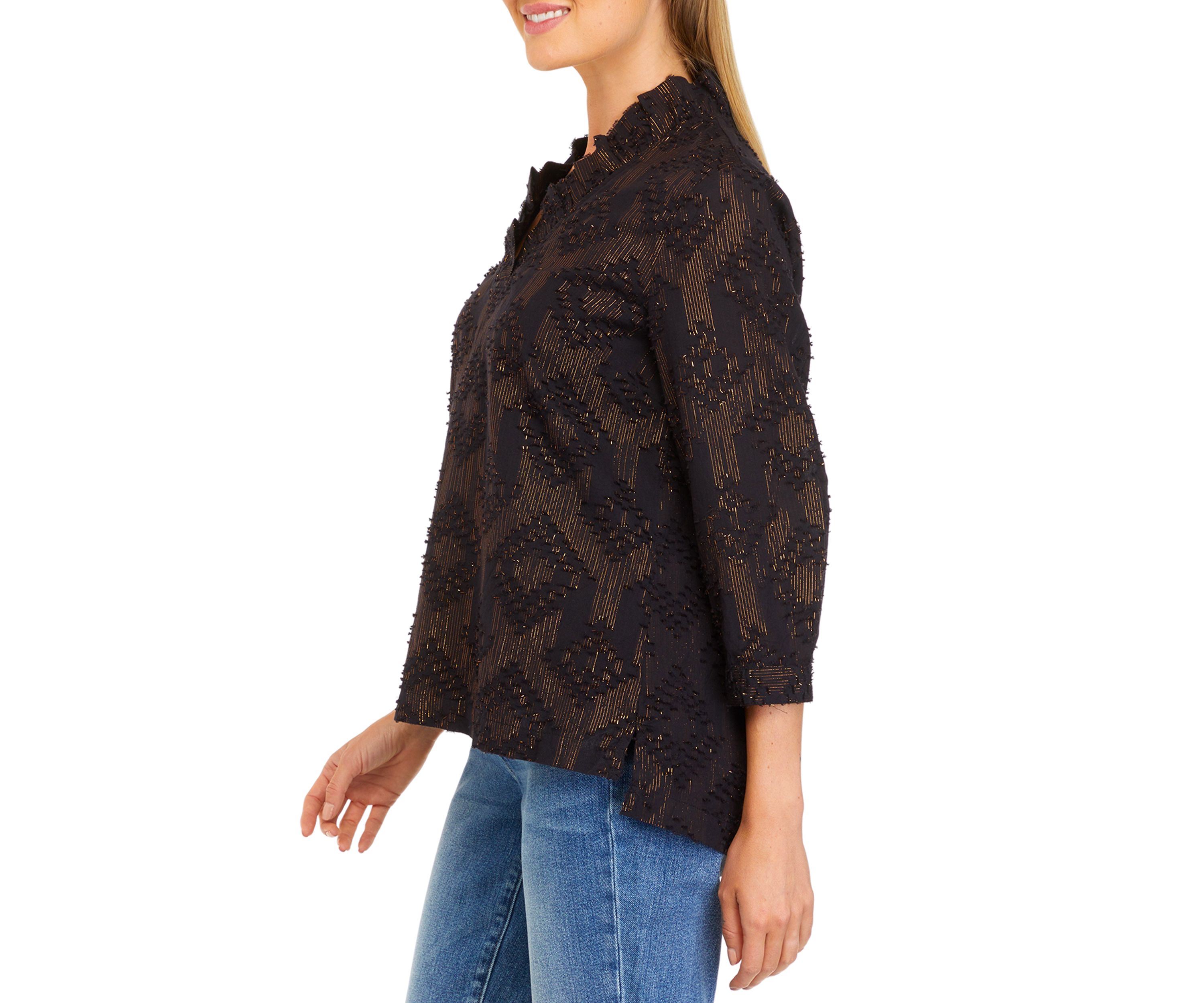 Womens Ruffle Neck Top