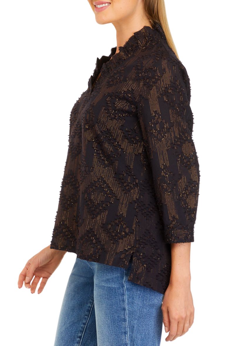 Womens Ruffle Neck Top