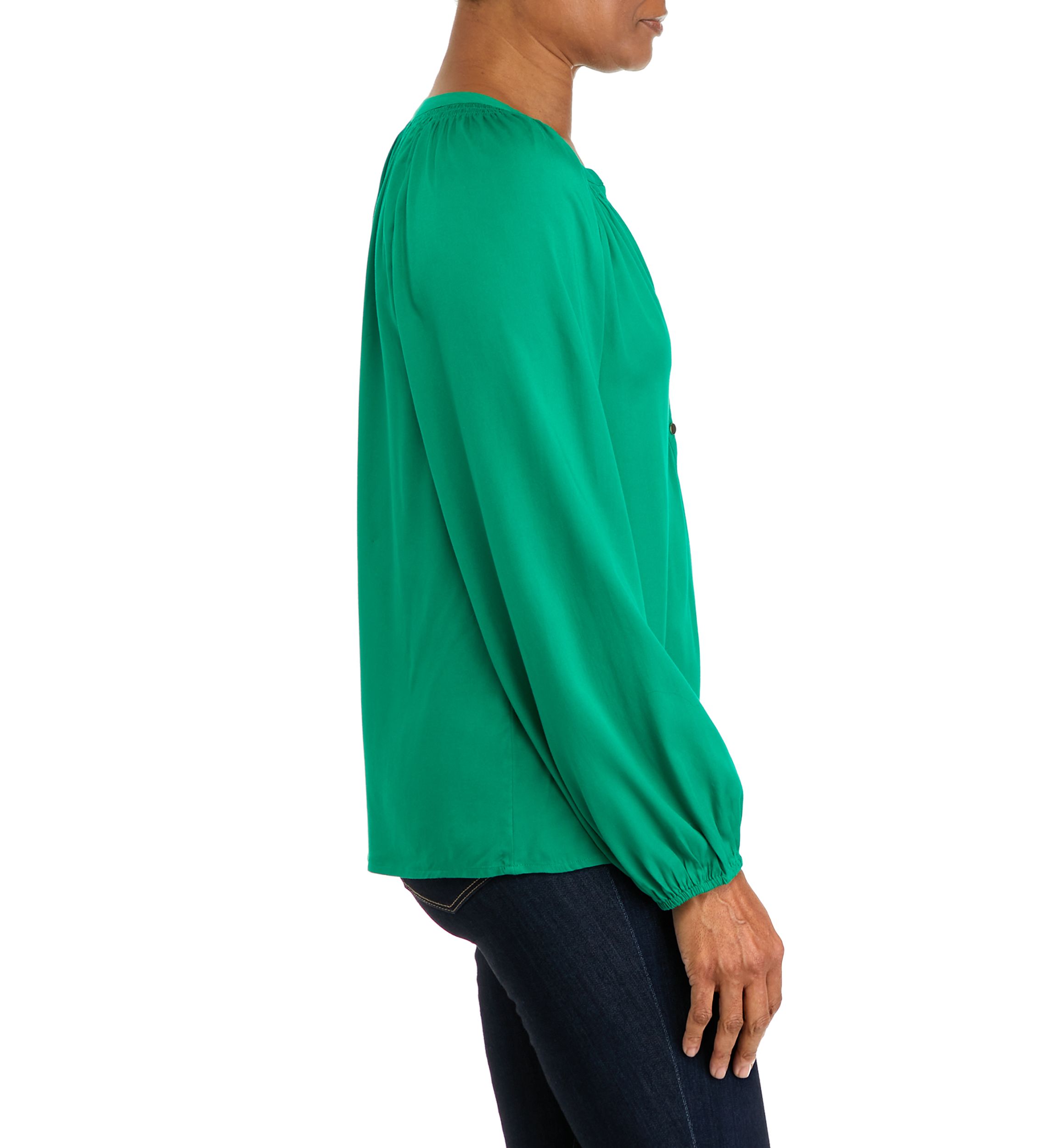 Womens Long Sleeve Peasant Top
