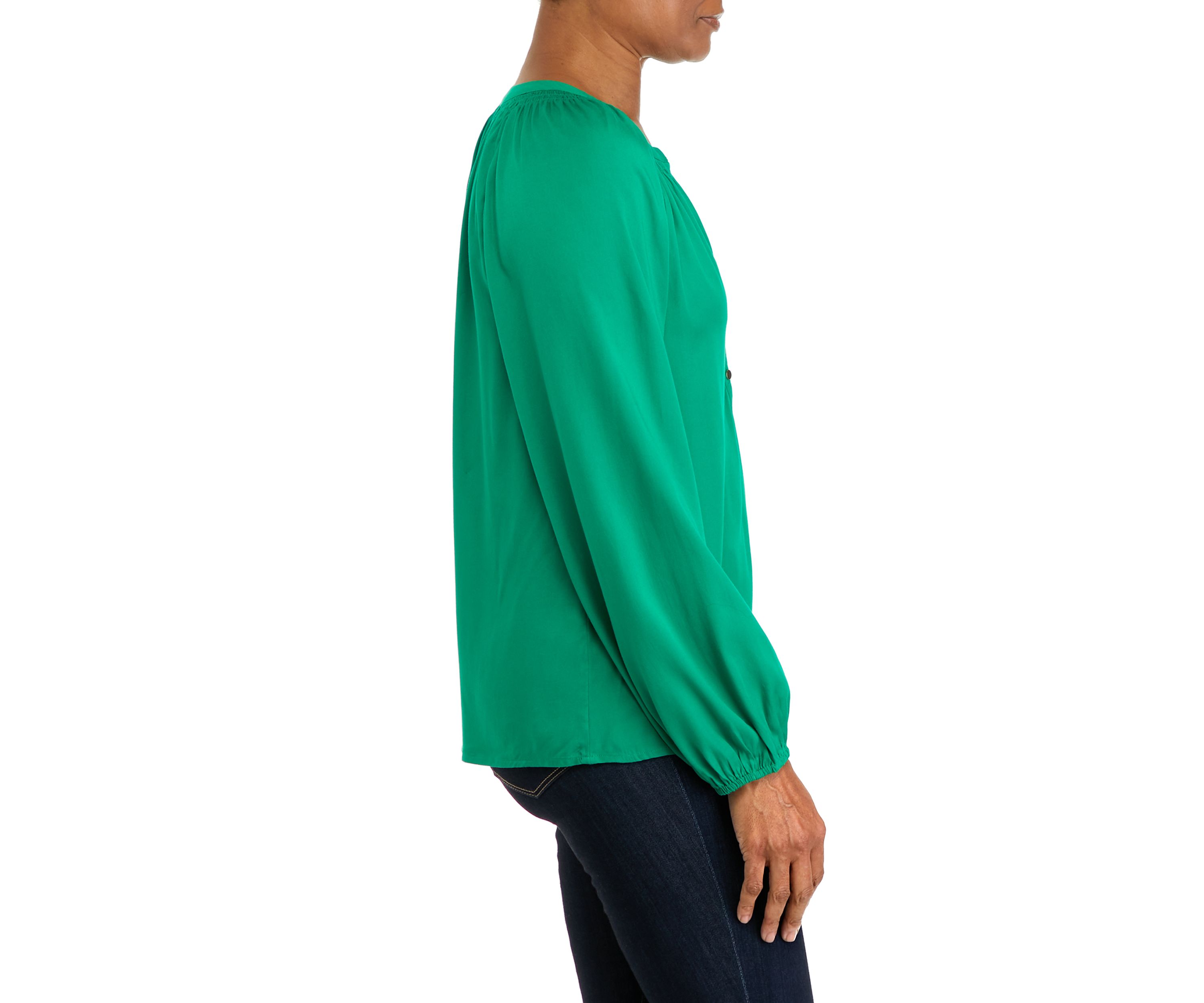 Womens Long Sleeve Peasant Top