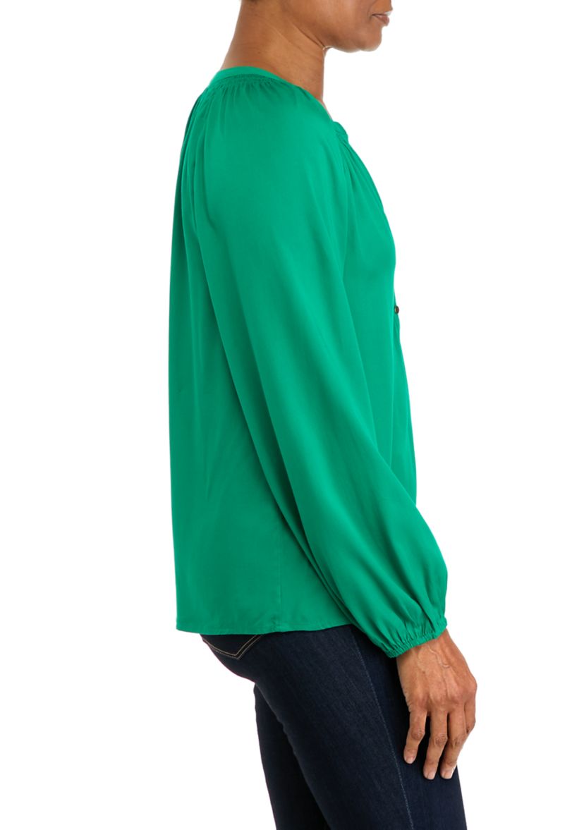 Womens Long Sleeve Peasant Top
