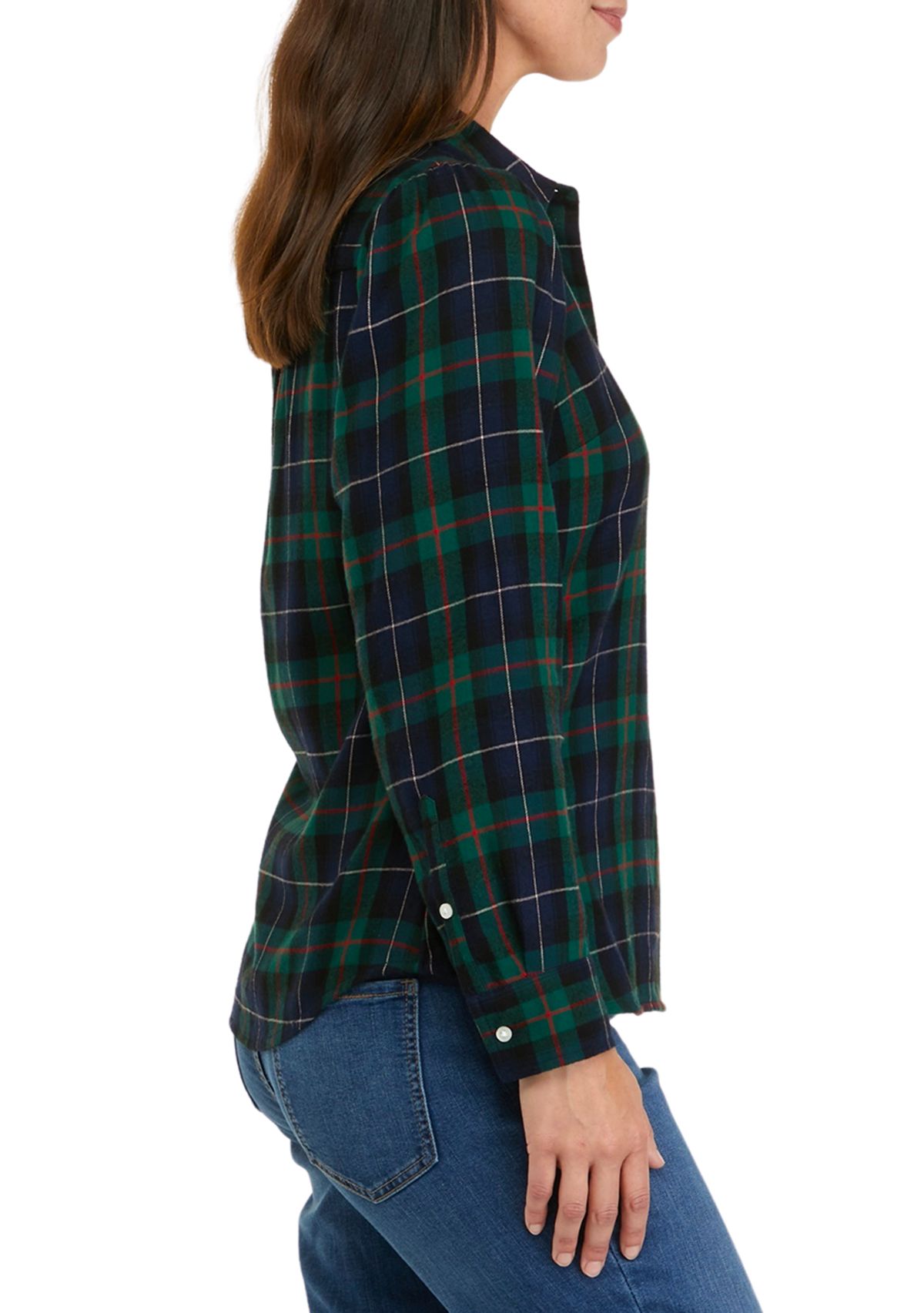 Womens Long Puff Sleeve Boyfriend Shirt