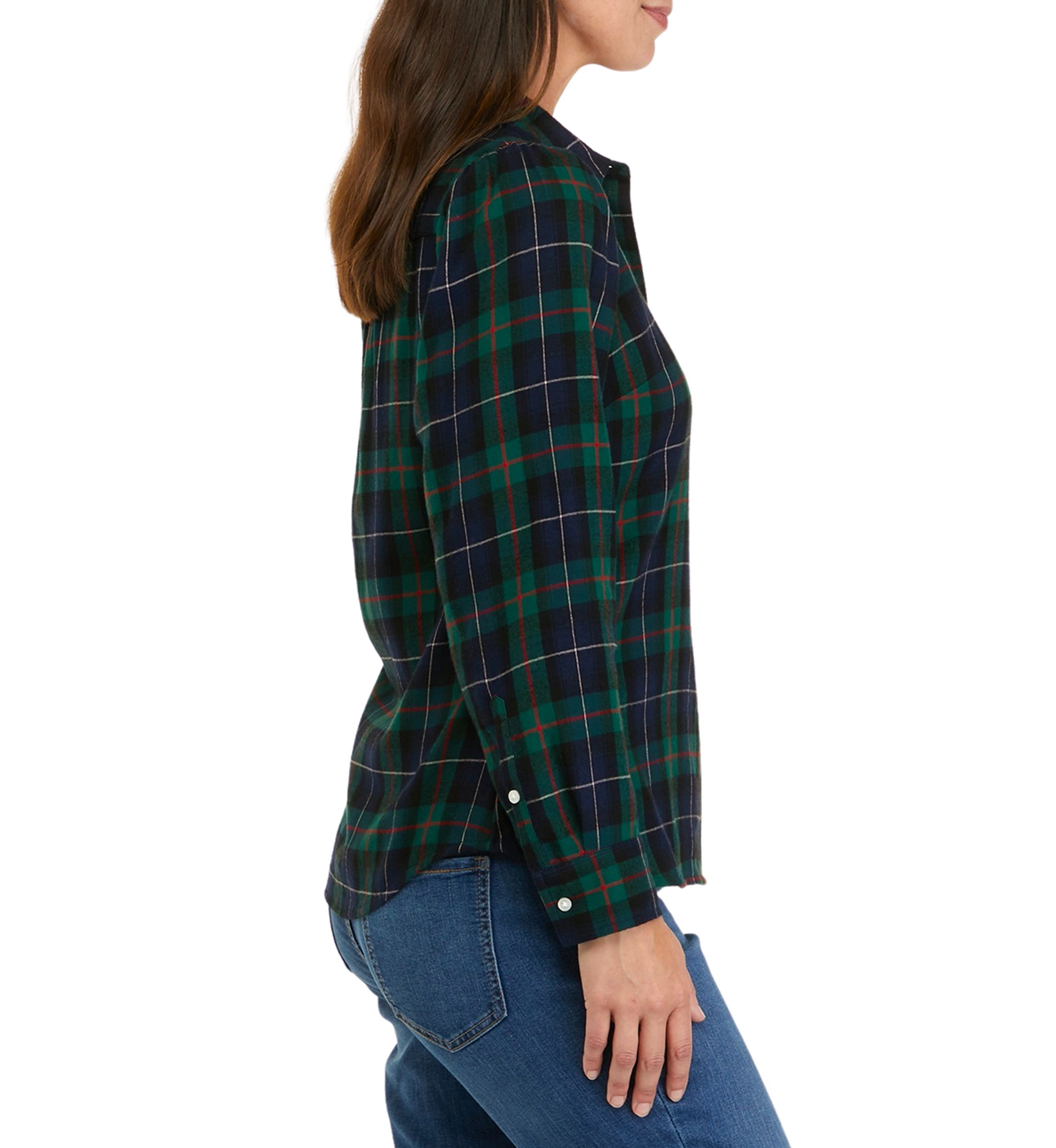 Womens Long Puff Sleeve Boyfriend Shirt