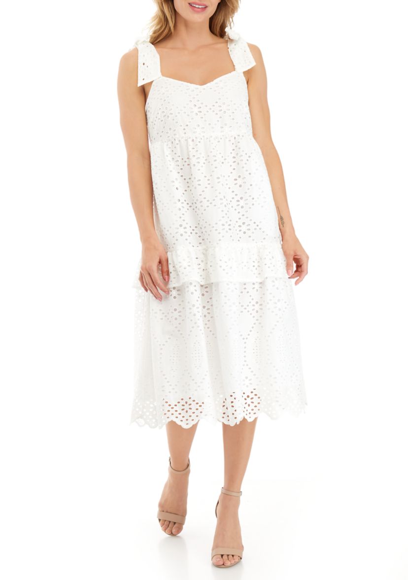 Womens Tie Strap Midi Dress