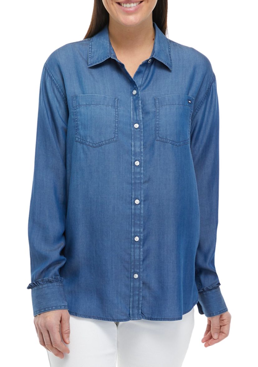 Womens Chambray Button Down Shirt