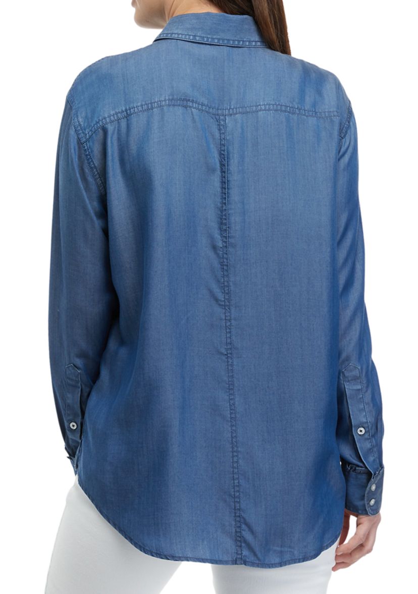 Womens Chambray Button Down Shirt