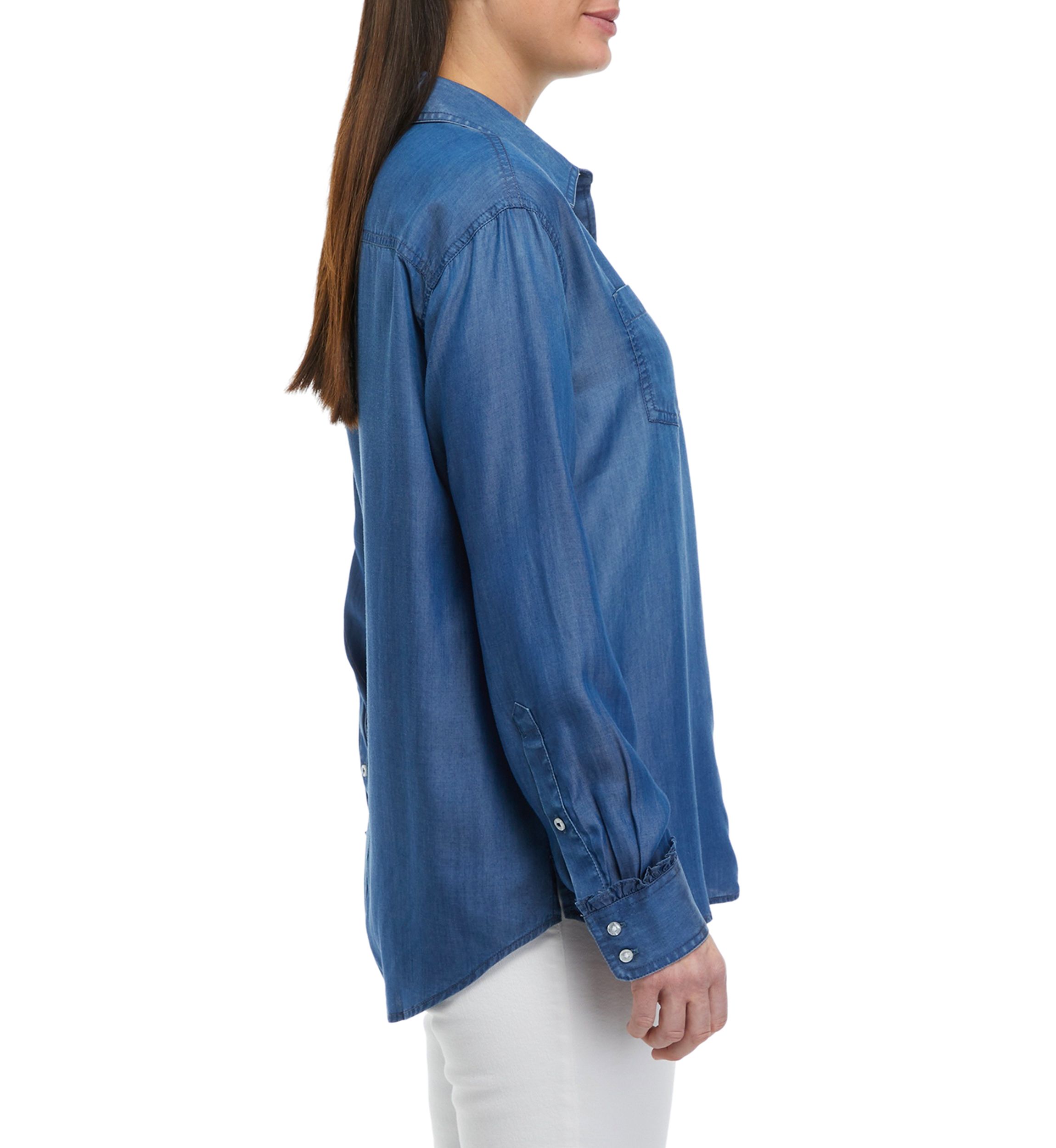 Womens Chambray Button Down Shirt