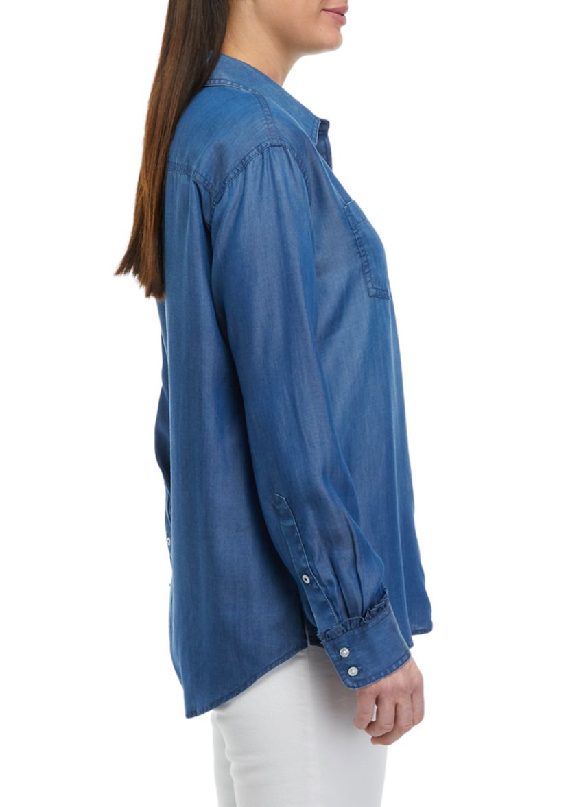 Womens Chambray Button Down Shirt
