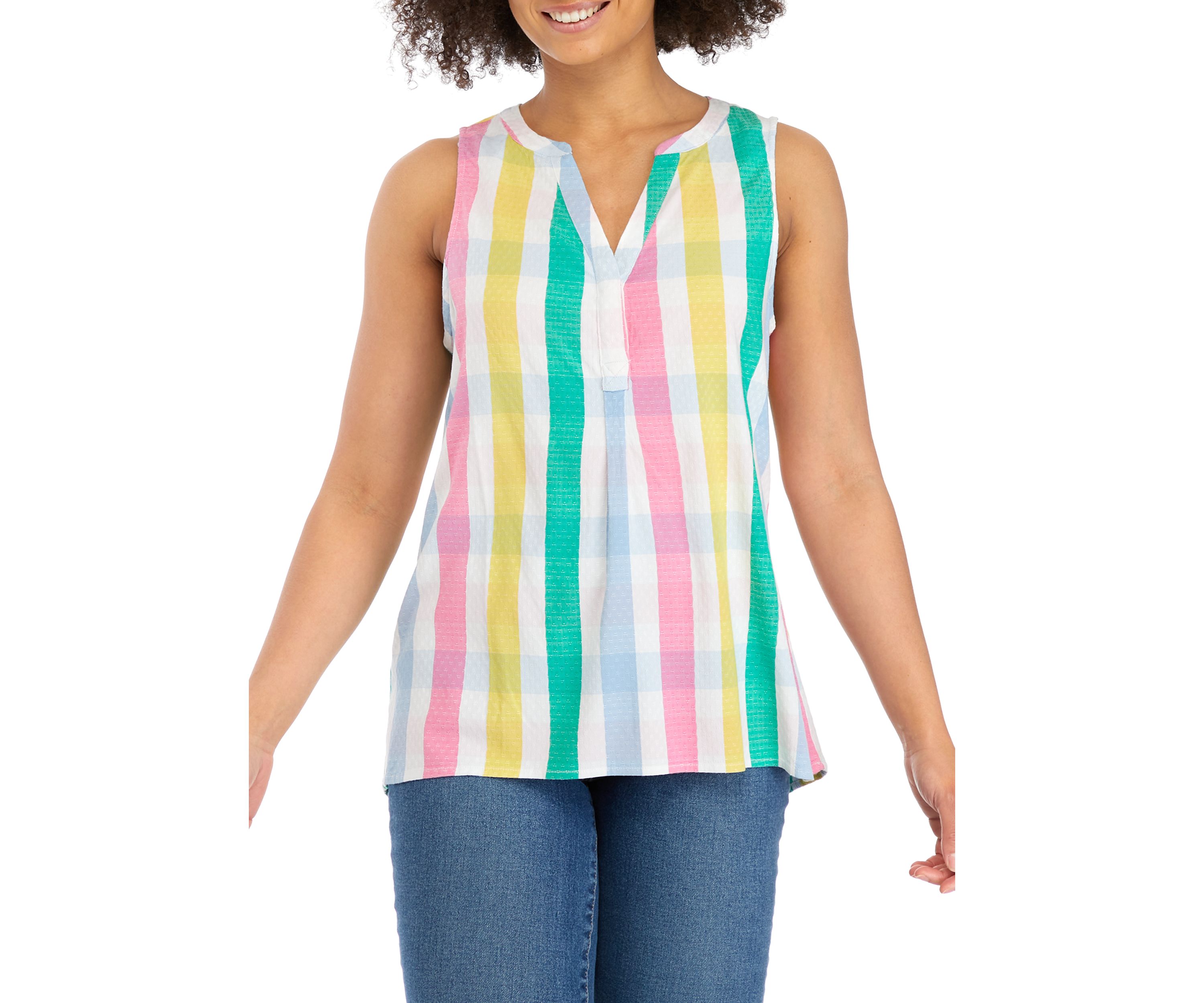 Womens Sleeveless Peasant Top 
