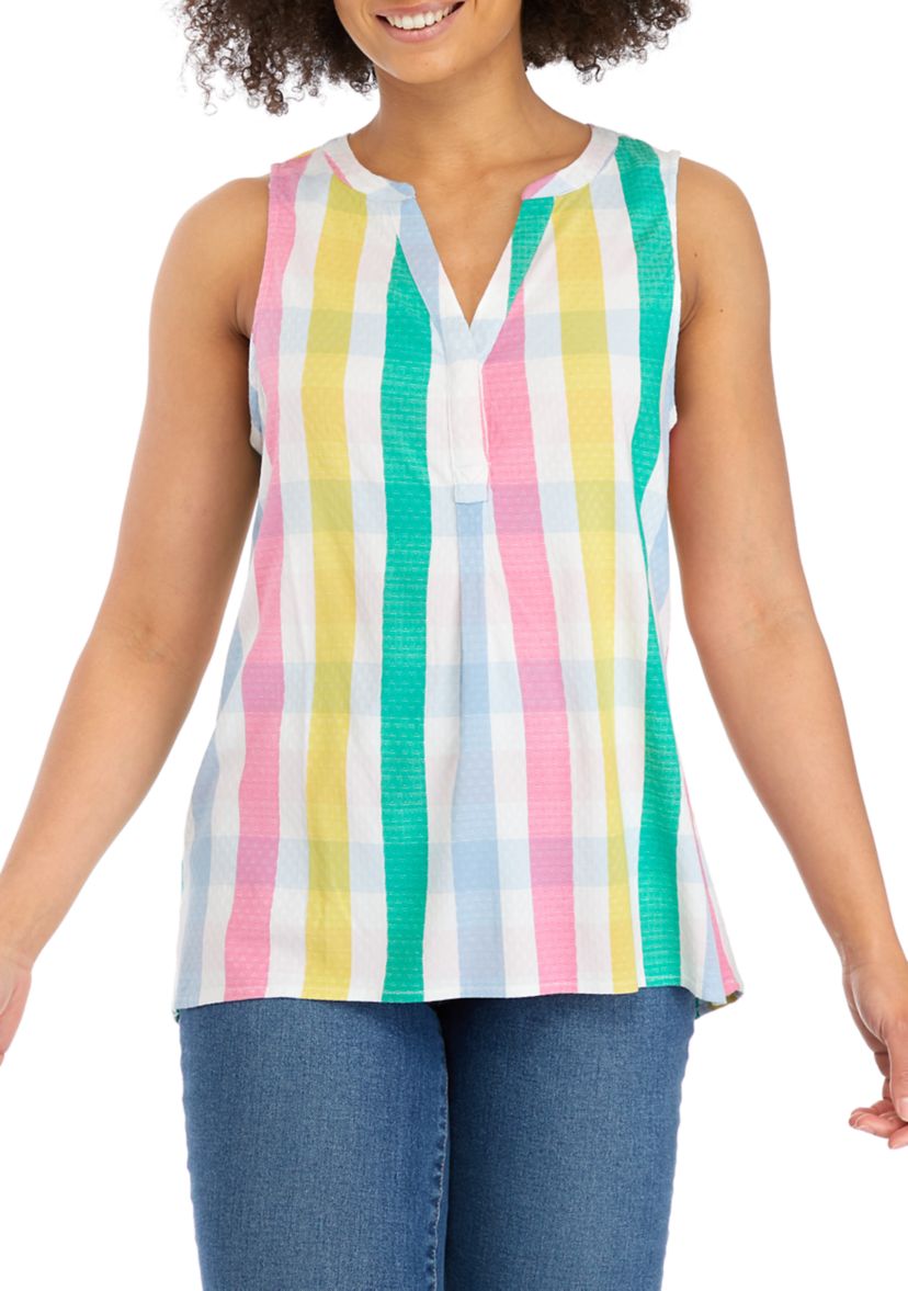 Womens Sleeveless Peasant Top 