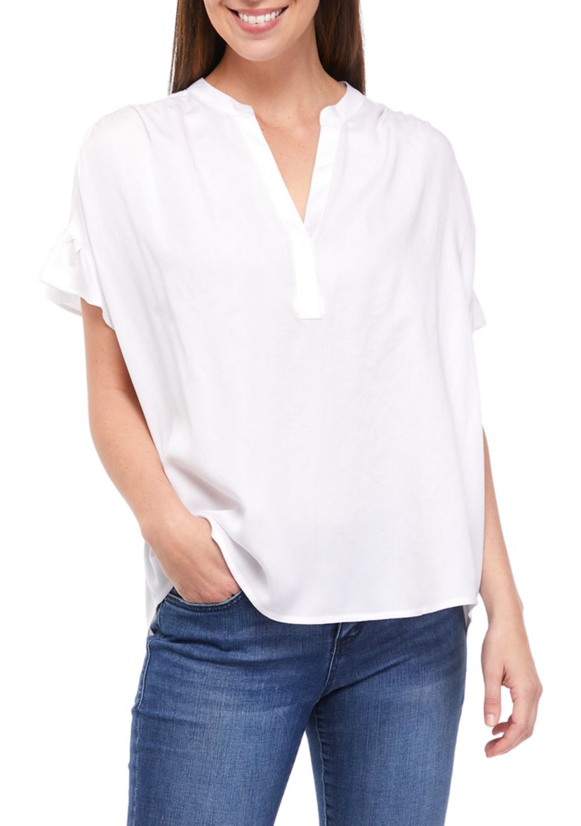 Womens Short Sleeve Popover Dolman Top