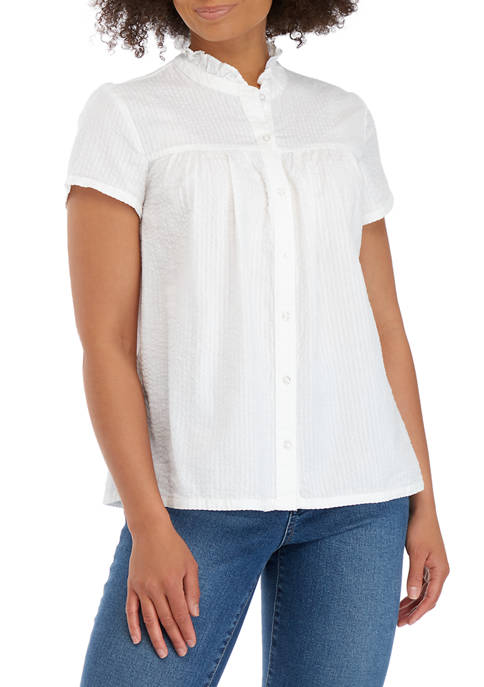 Crown & Ivy™ Womens Button Front Shirt