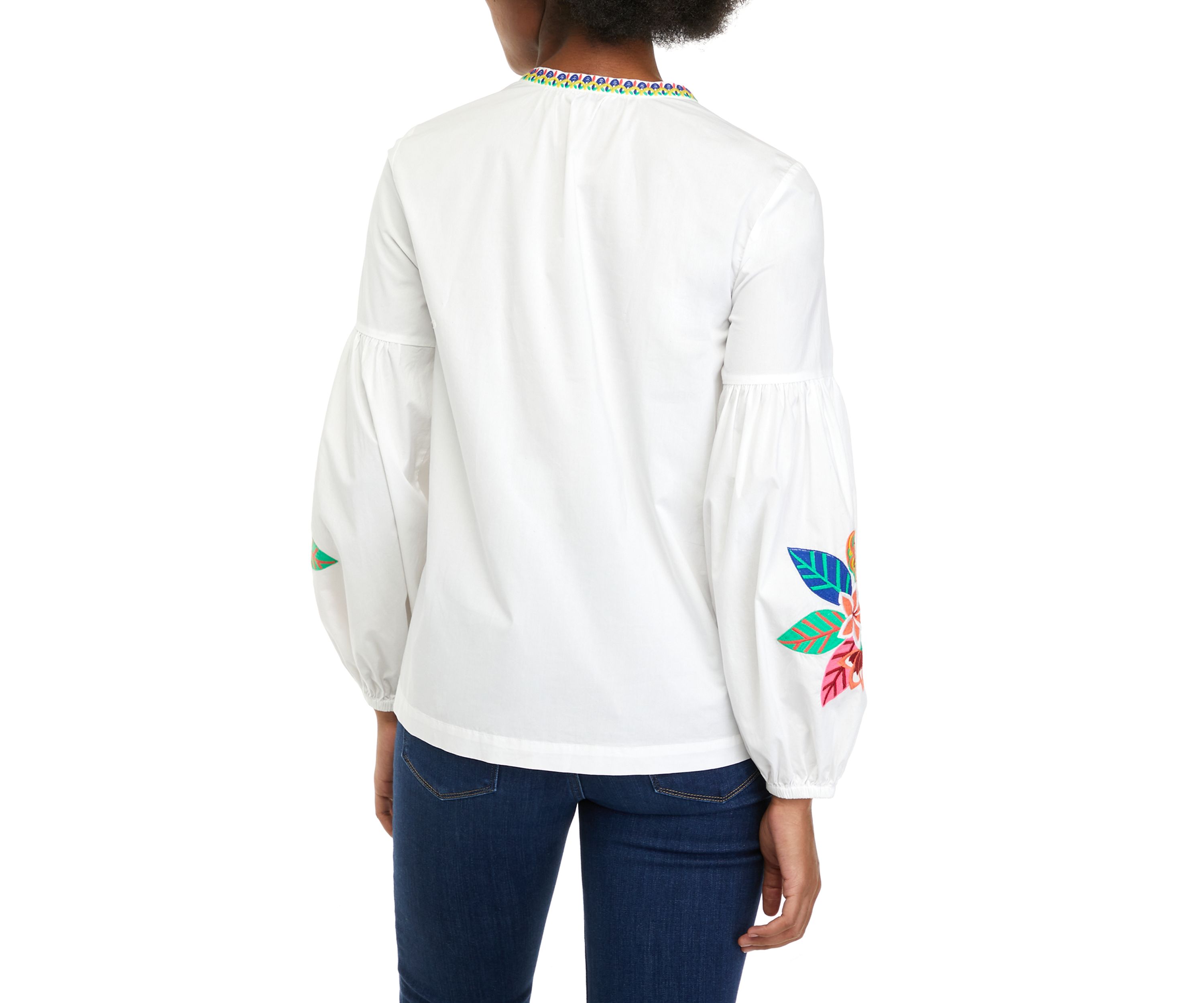 Womens Embroidered Peasant Top