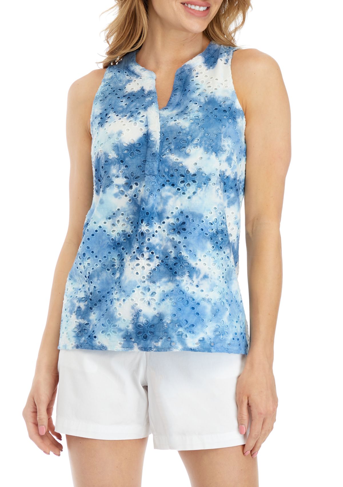 Womens Sleeveless Peasant Top 