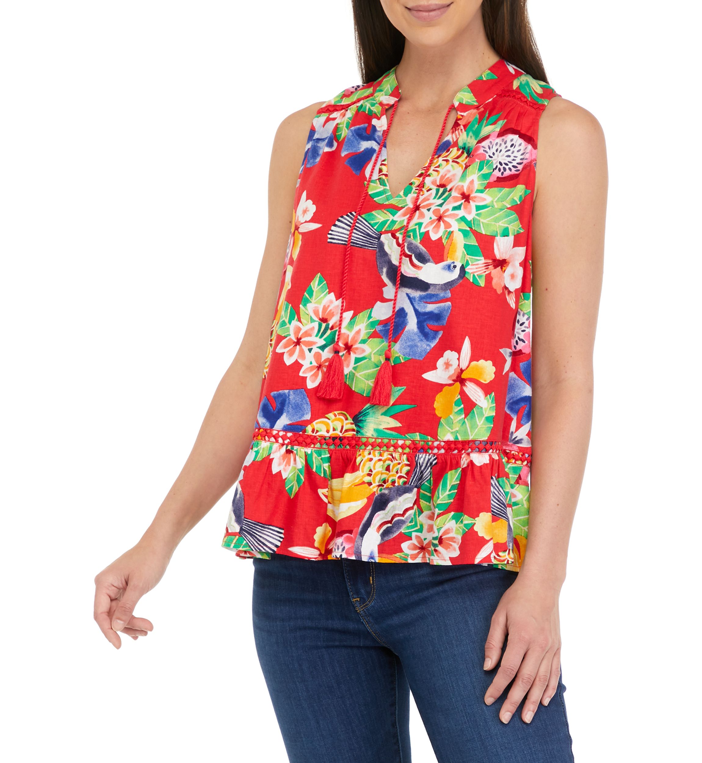 Womens Crochet Peasant Top
