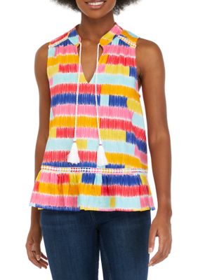 Womens Crochet Peasant Top