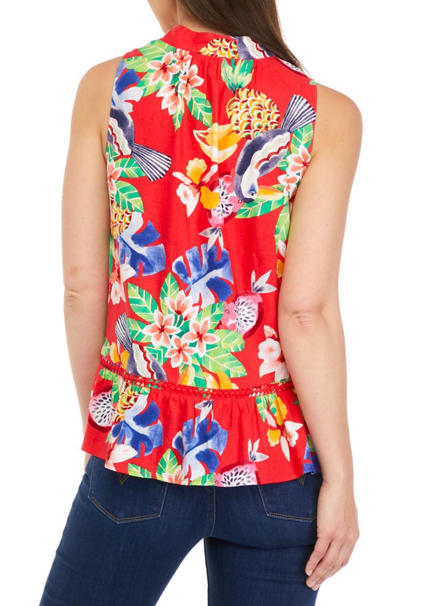 Womens Crochet Peasant Top