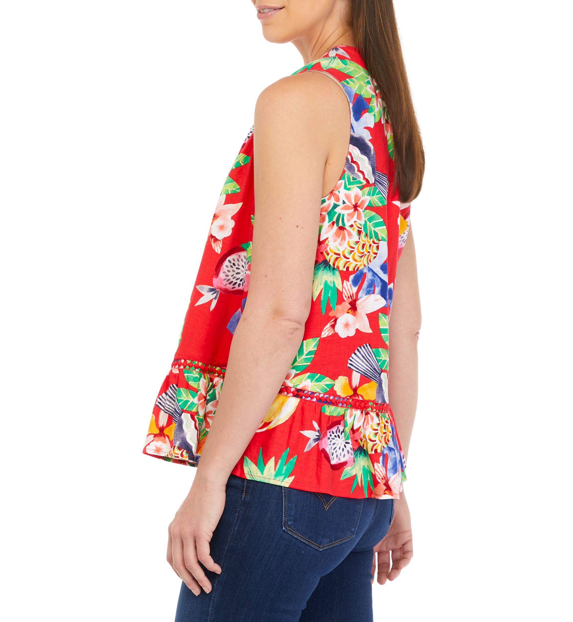 Womens Crochet Peasant Top