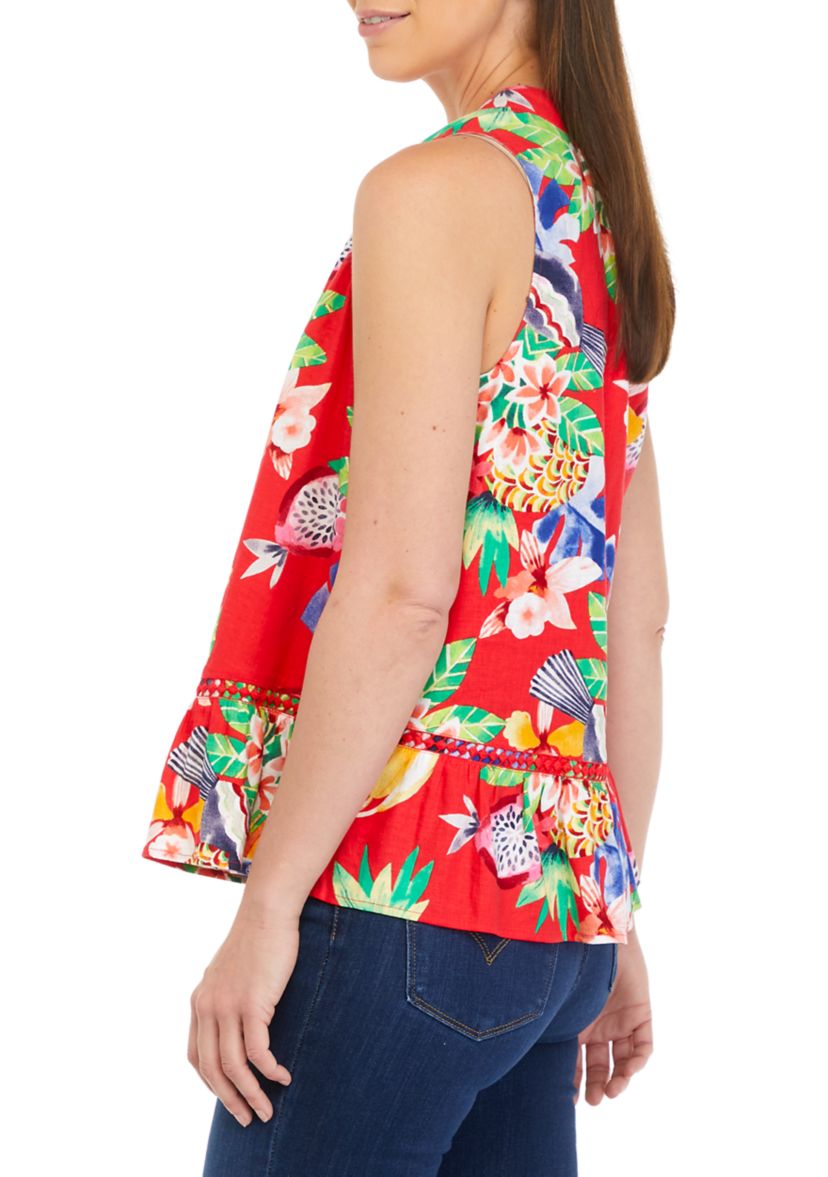 Womens Crochet Peasant Top