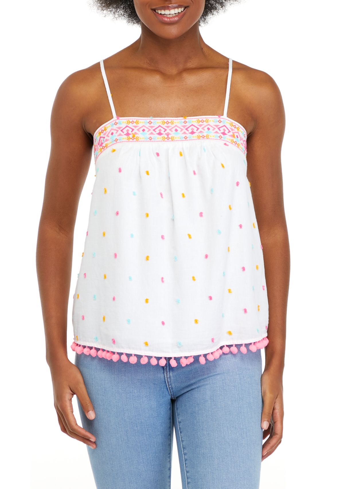 Womens Embroidered Babydoll Top