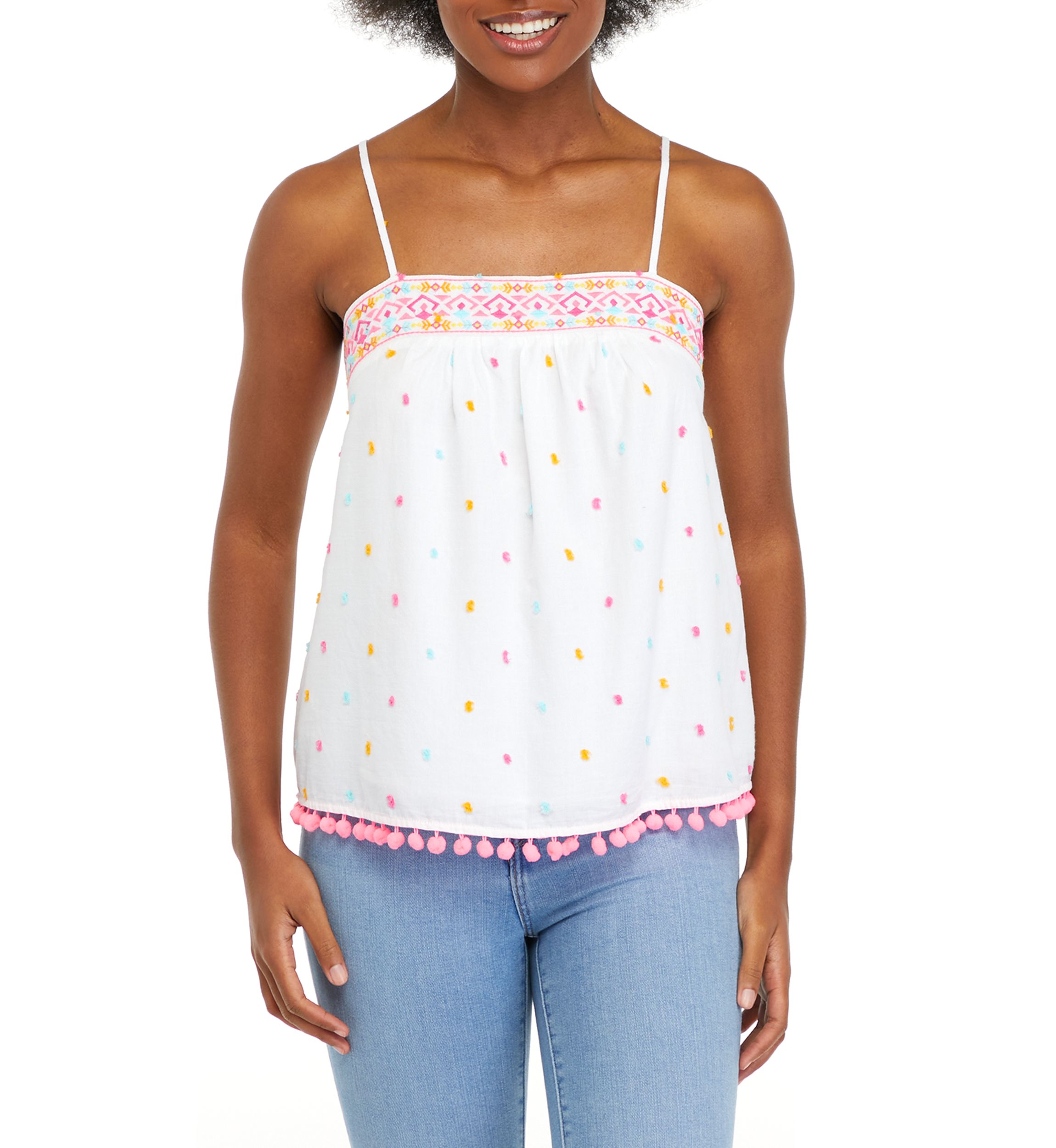 Womens Embroidered Babydoll Top