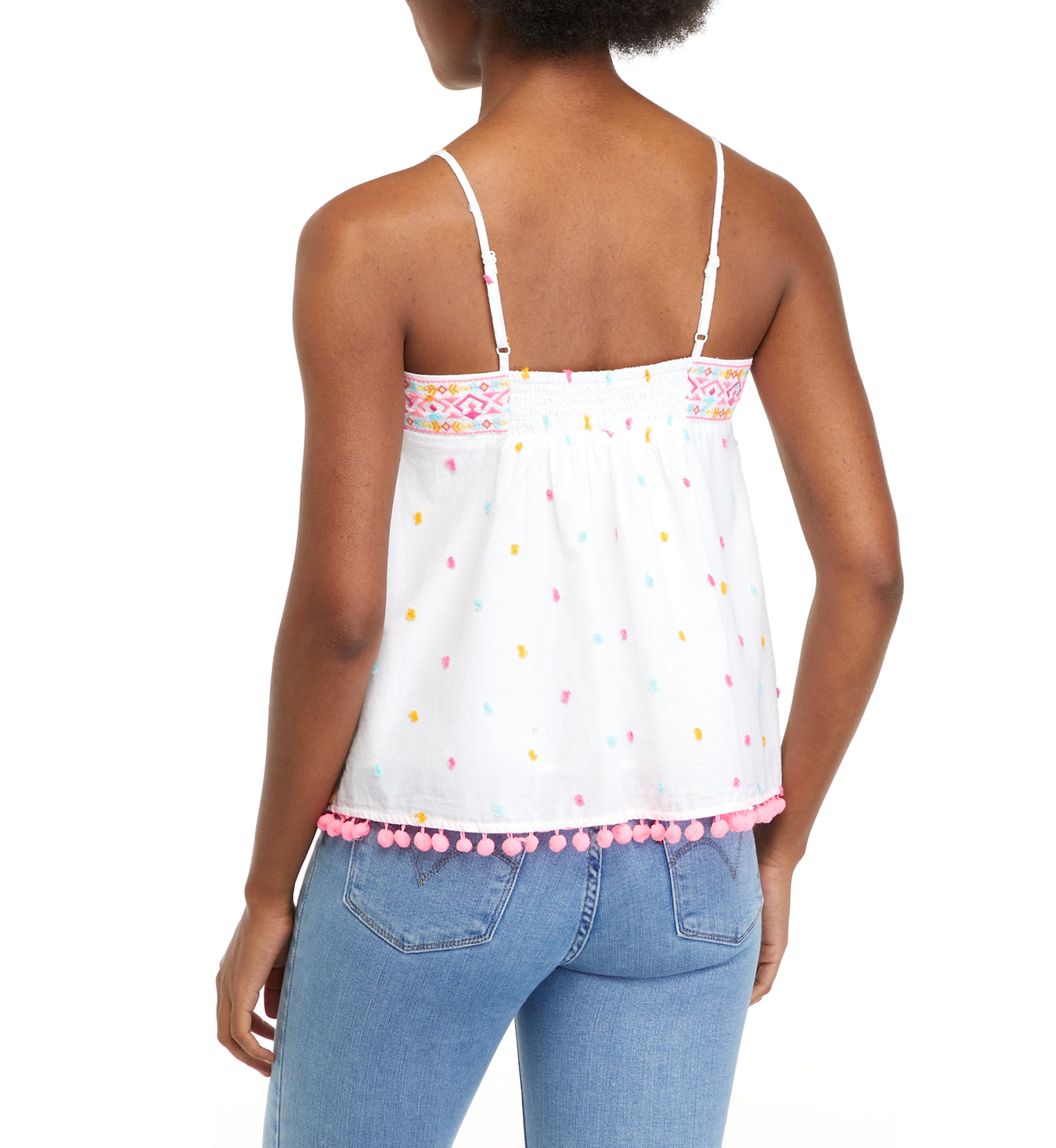 Womens Embroidered Babydoll Top