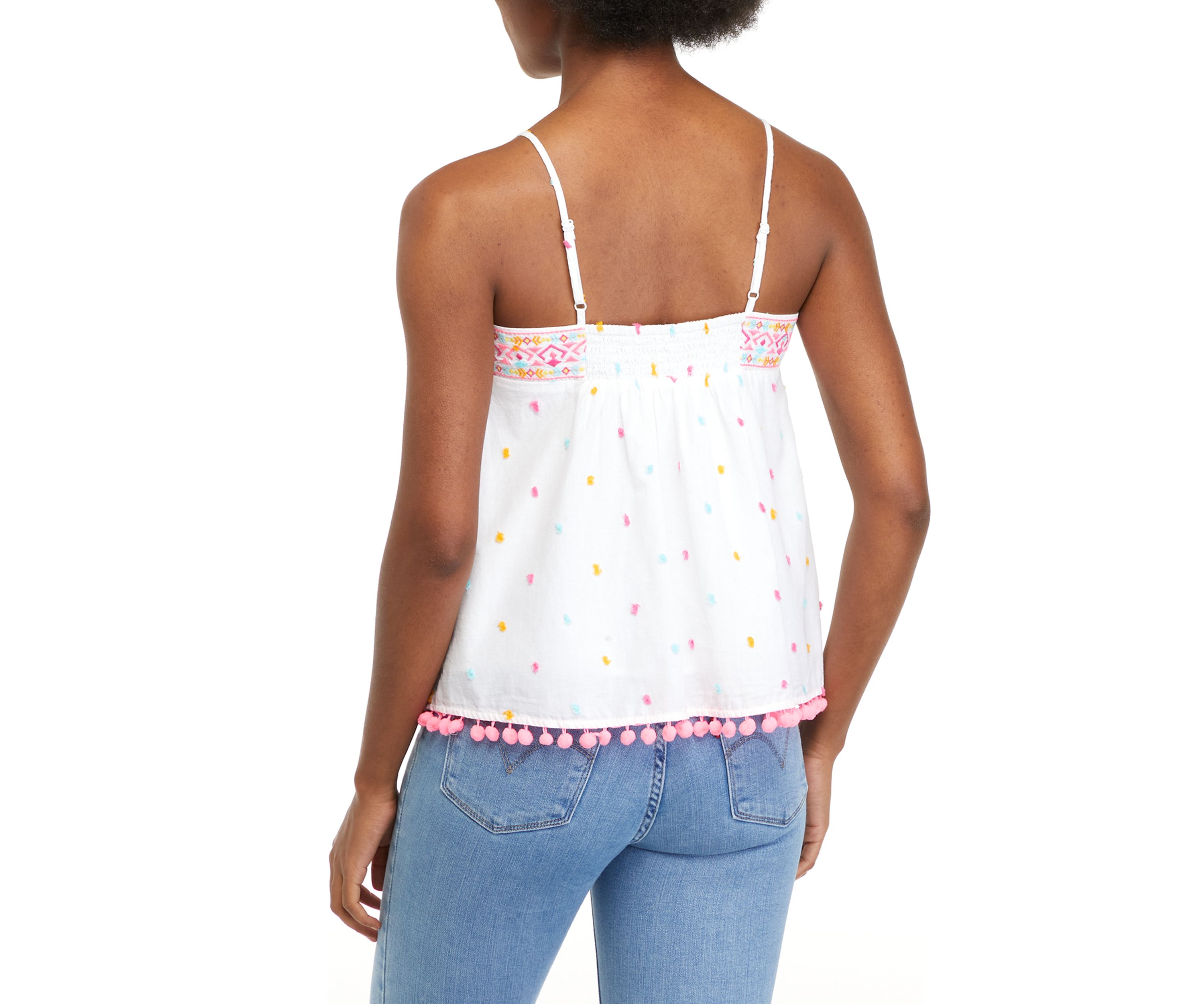 Womens Embroidered Babydoll Top