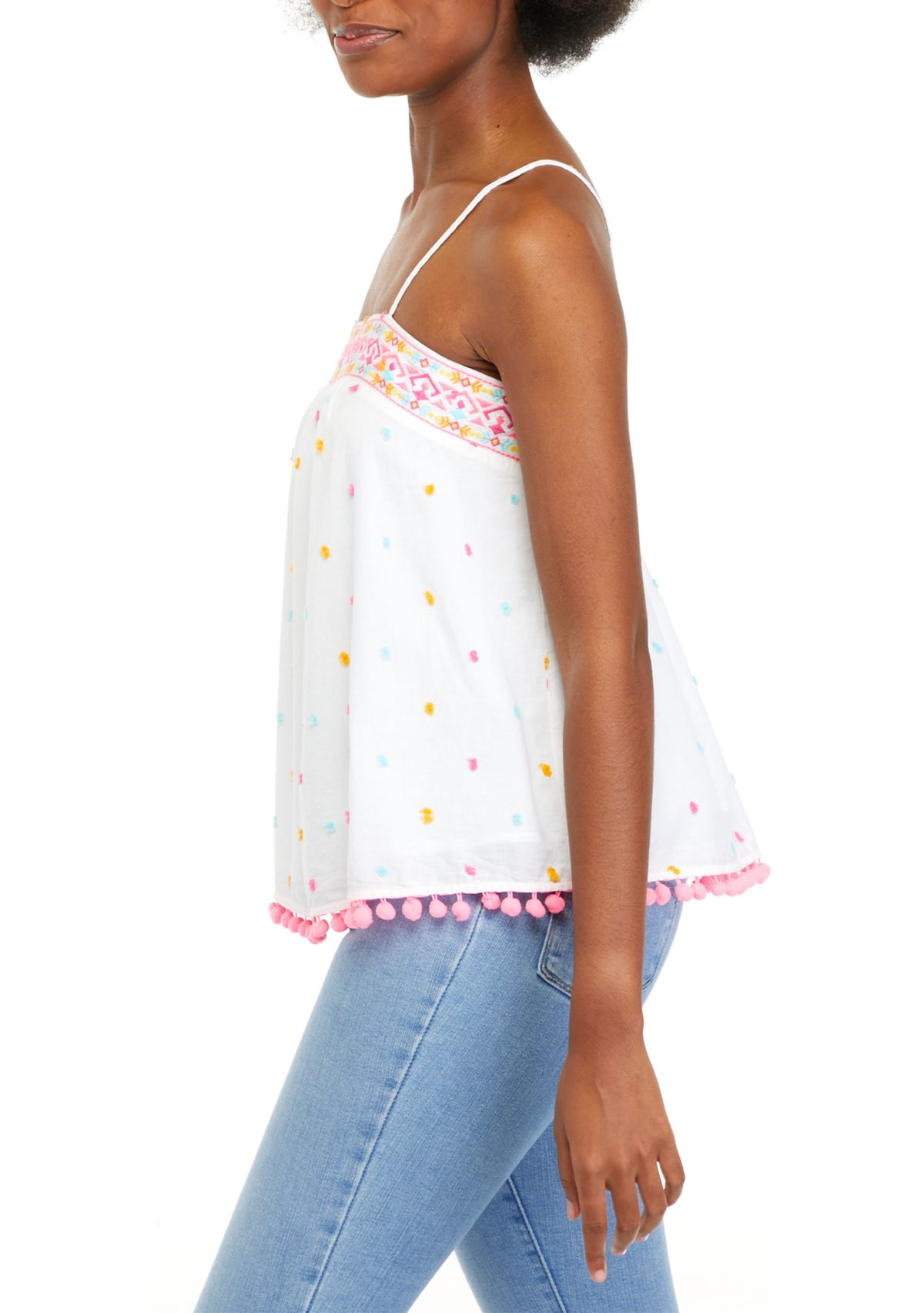 Womens Embroidered Babydoll Top