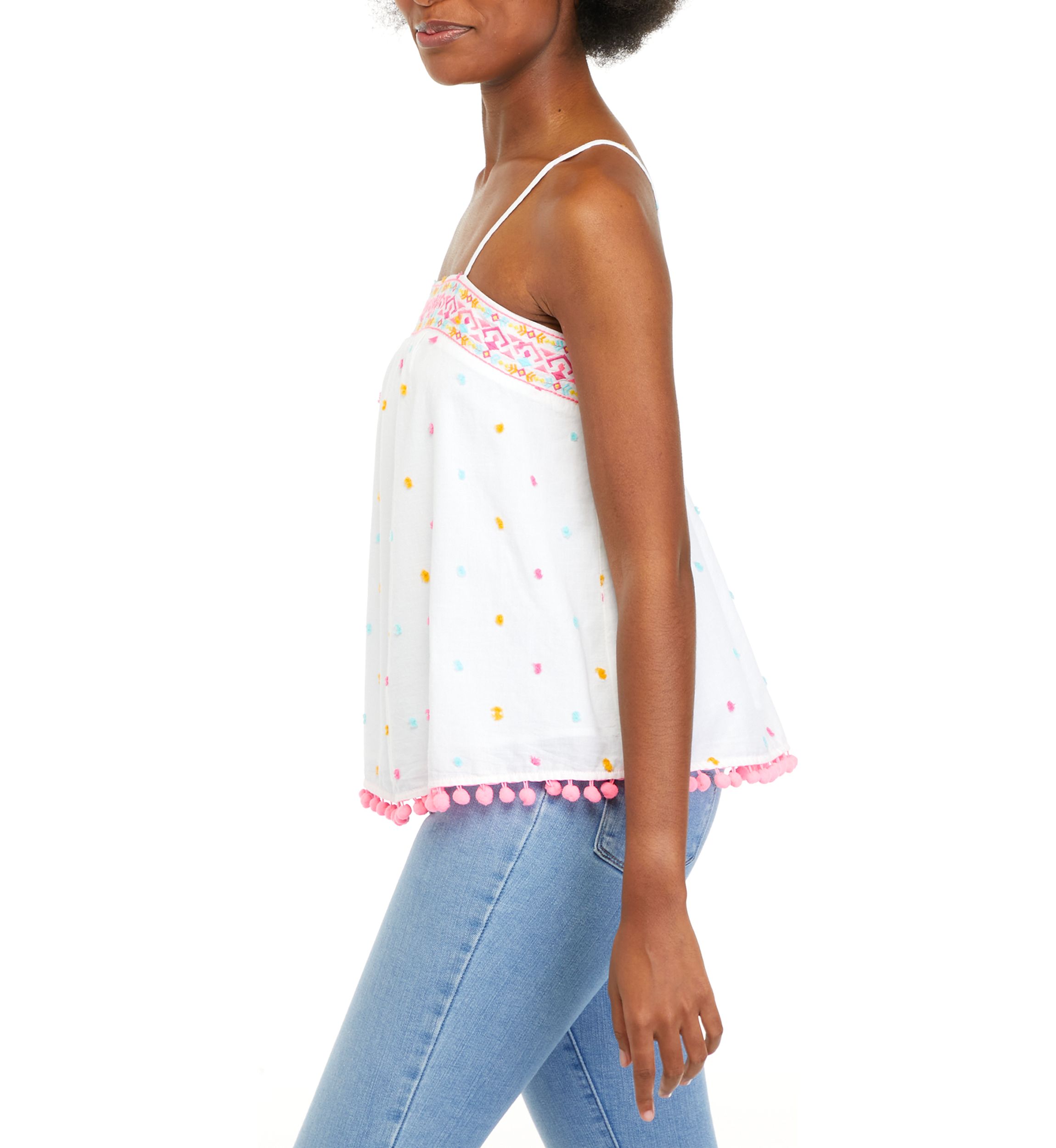 Womens Embroidered Babydoll Top