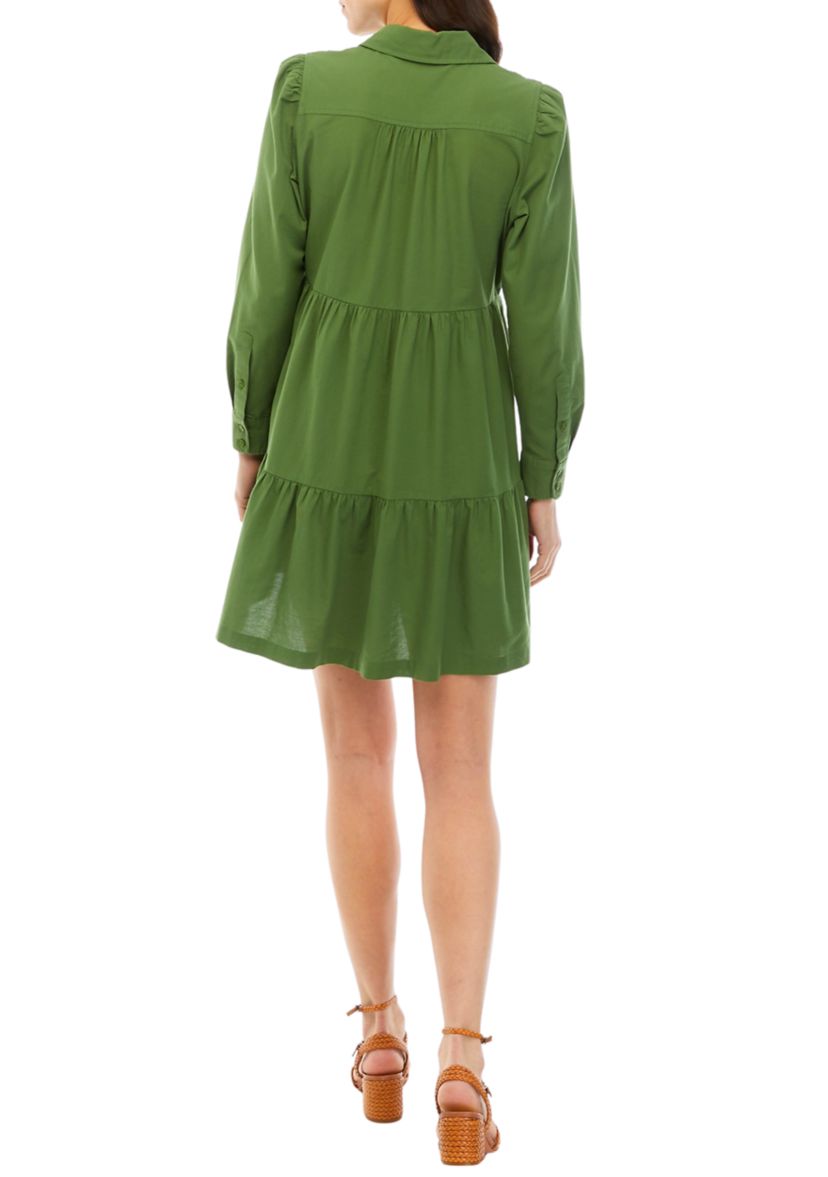 Womens Long Sleeve Button Up Dress