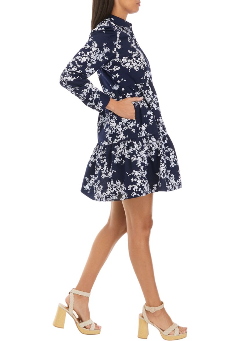 Womens Long Sleeve Floral Dress