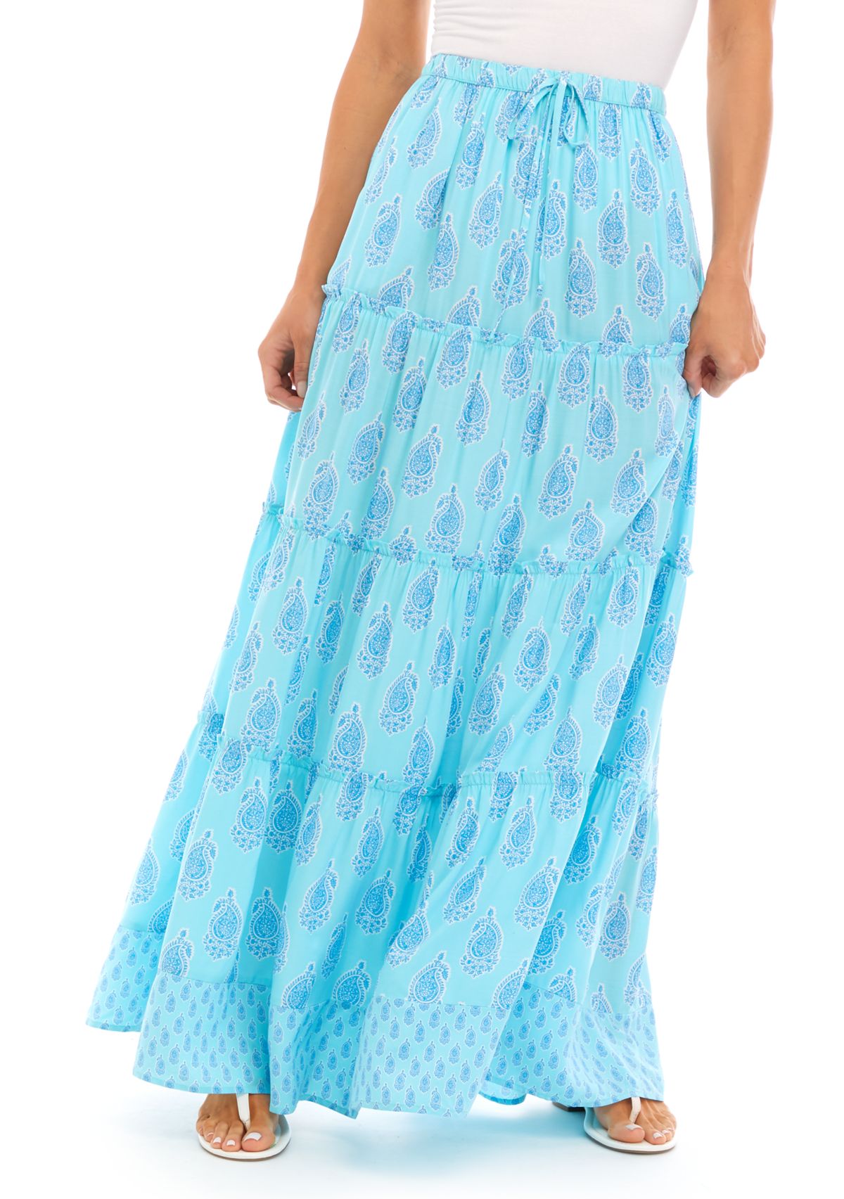 Womens Tiered Maxi Skirt