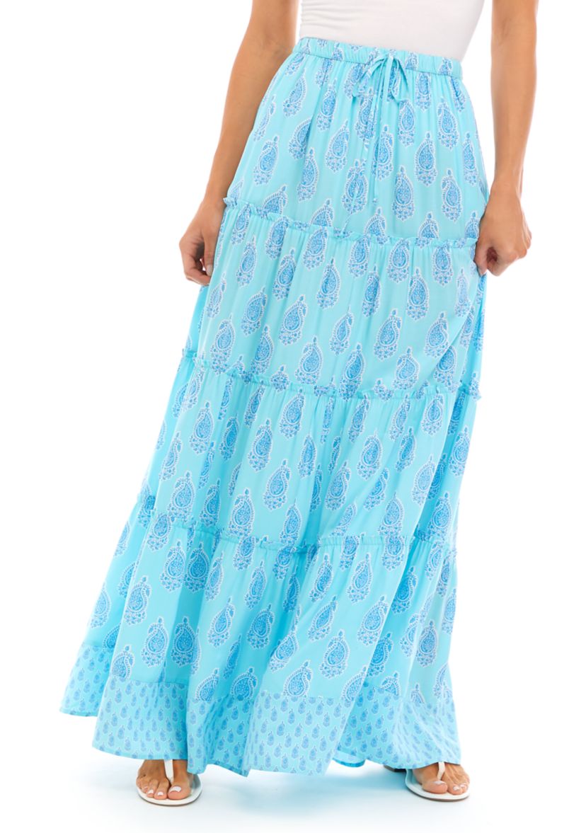 Womens Tiered Maxi Skirt