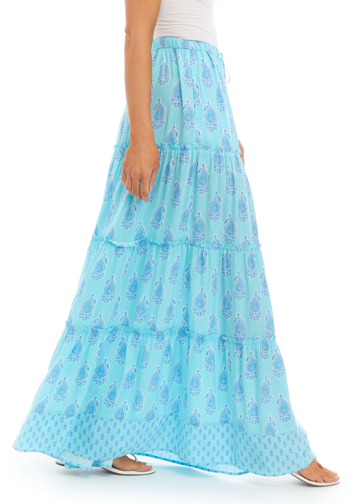 Womens Tiered Maxi Skirt