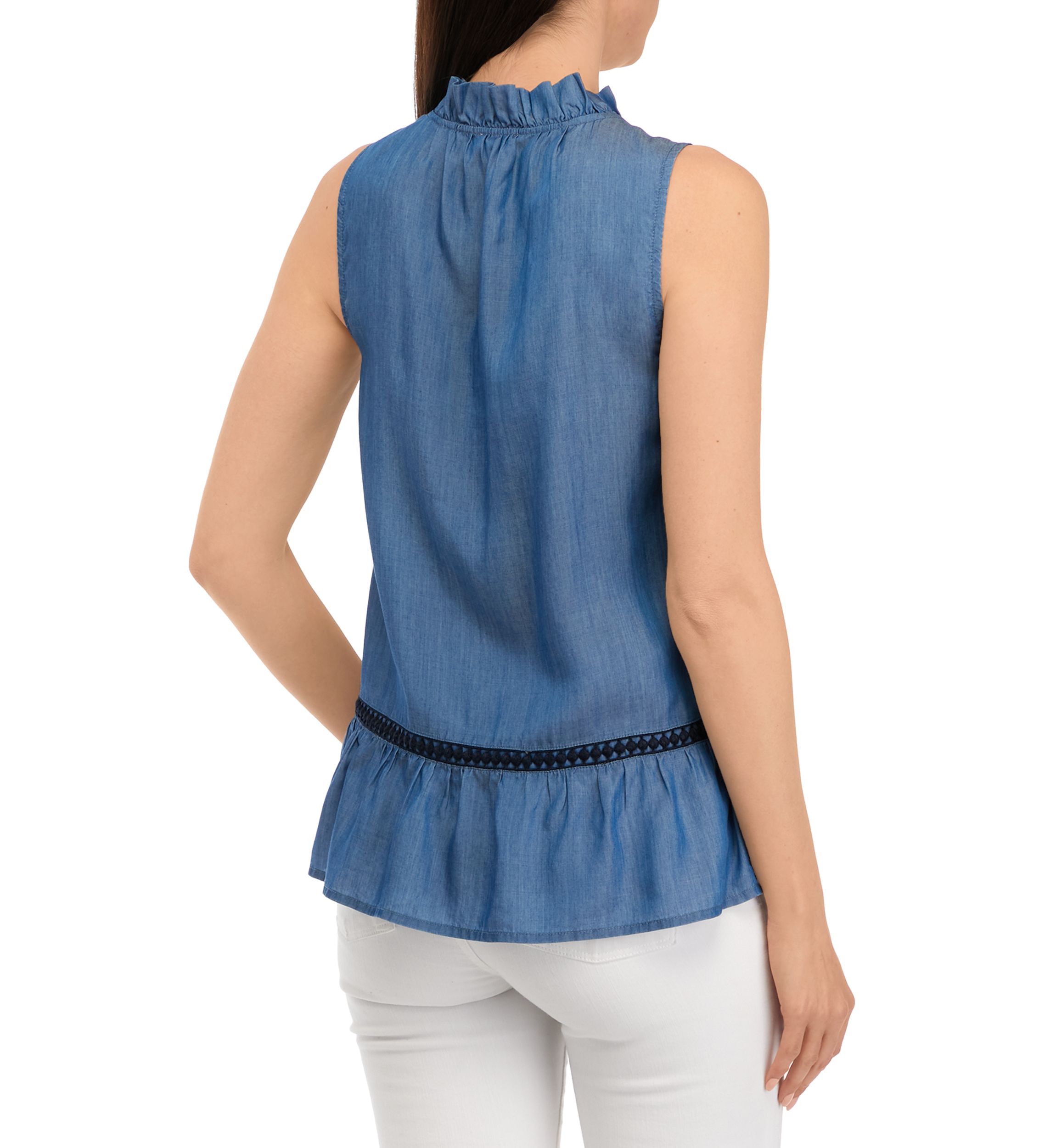 Womens Sleeveless Crochet Peasant Top