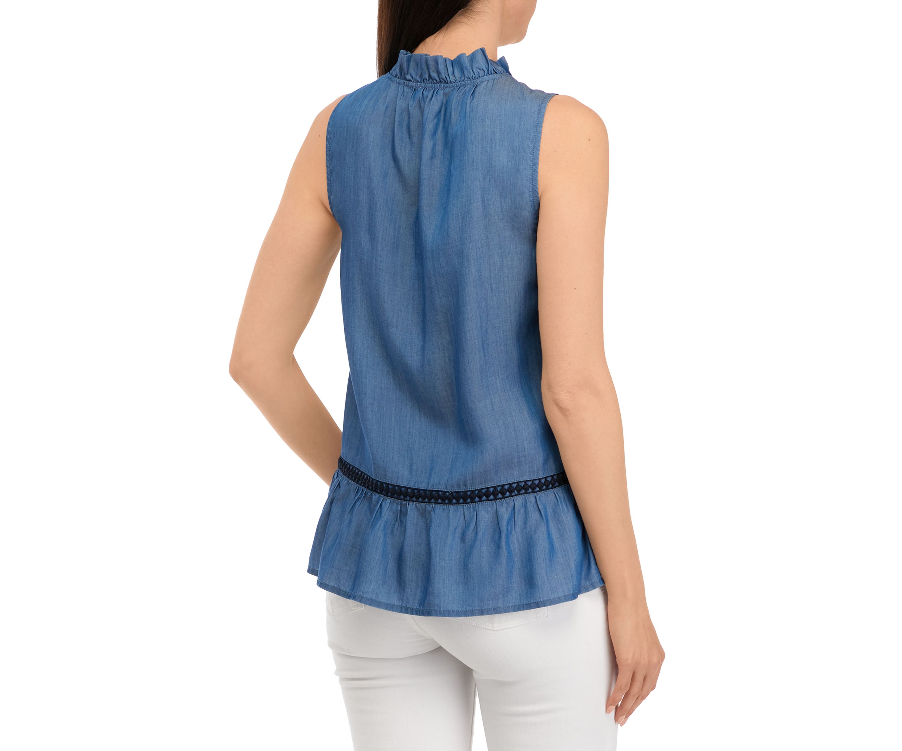Womens Sleeveless Crochet Peasant Top