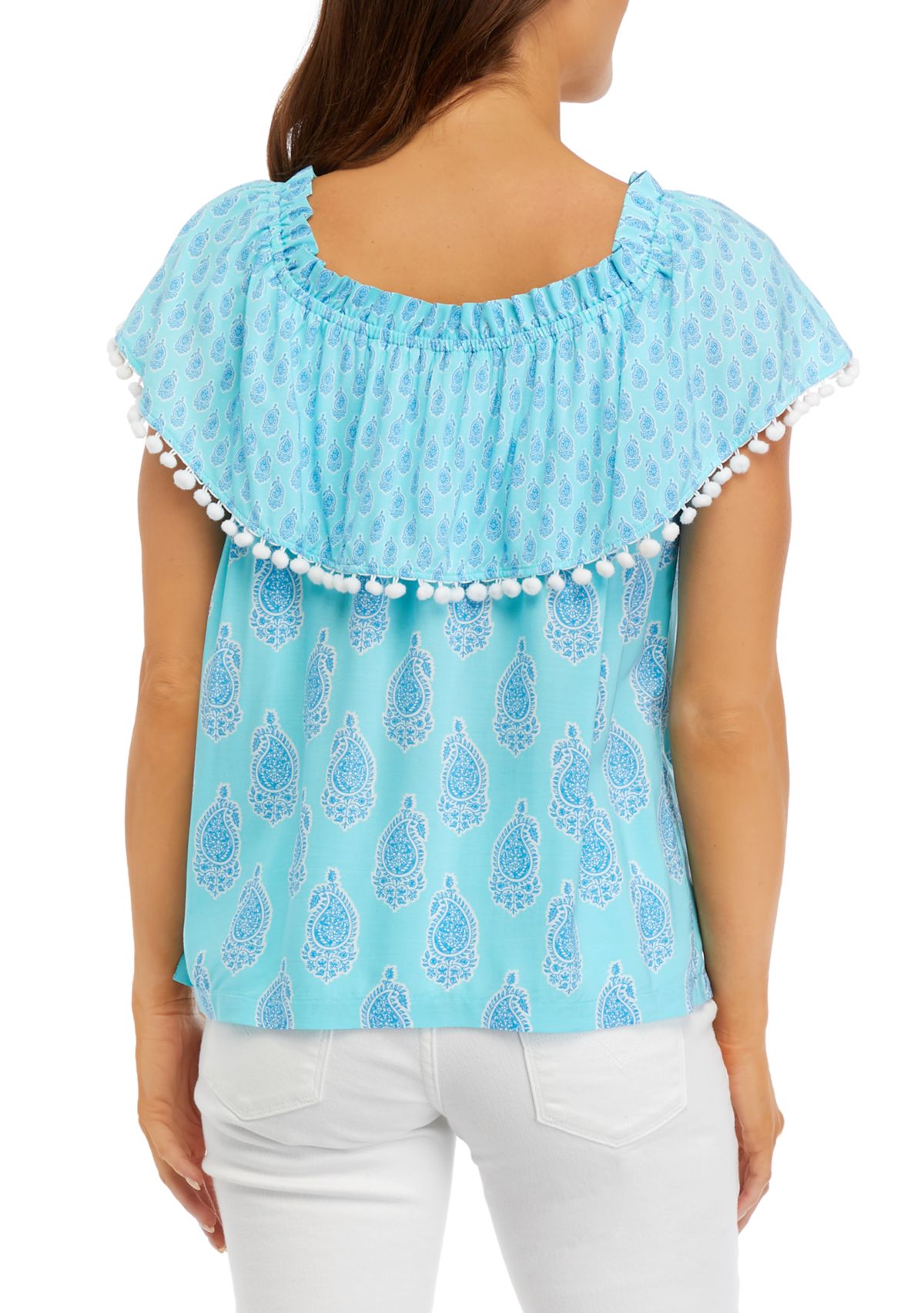 Womens Printed Off the Shoulder Top