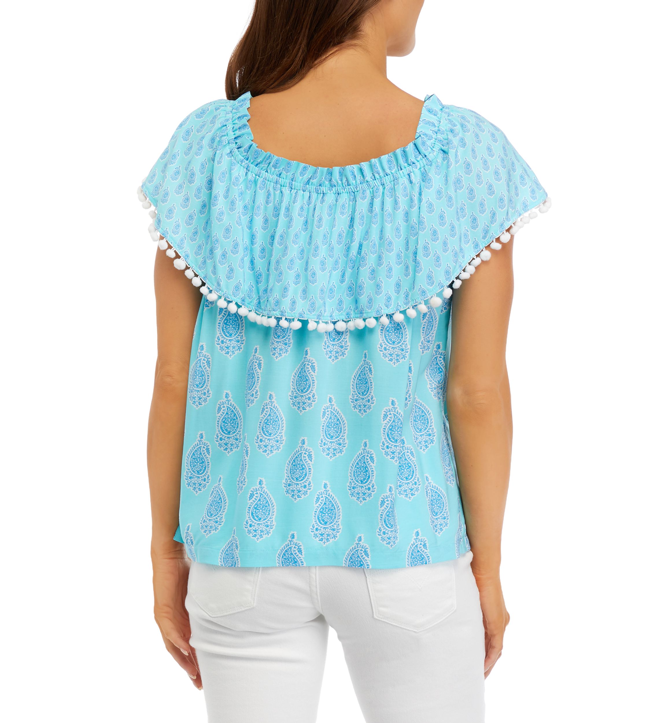 Womens Printed Off the Shoulder Top