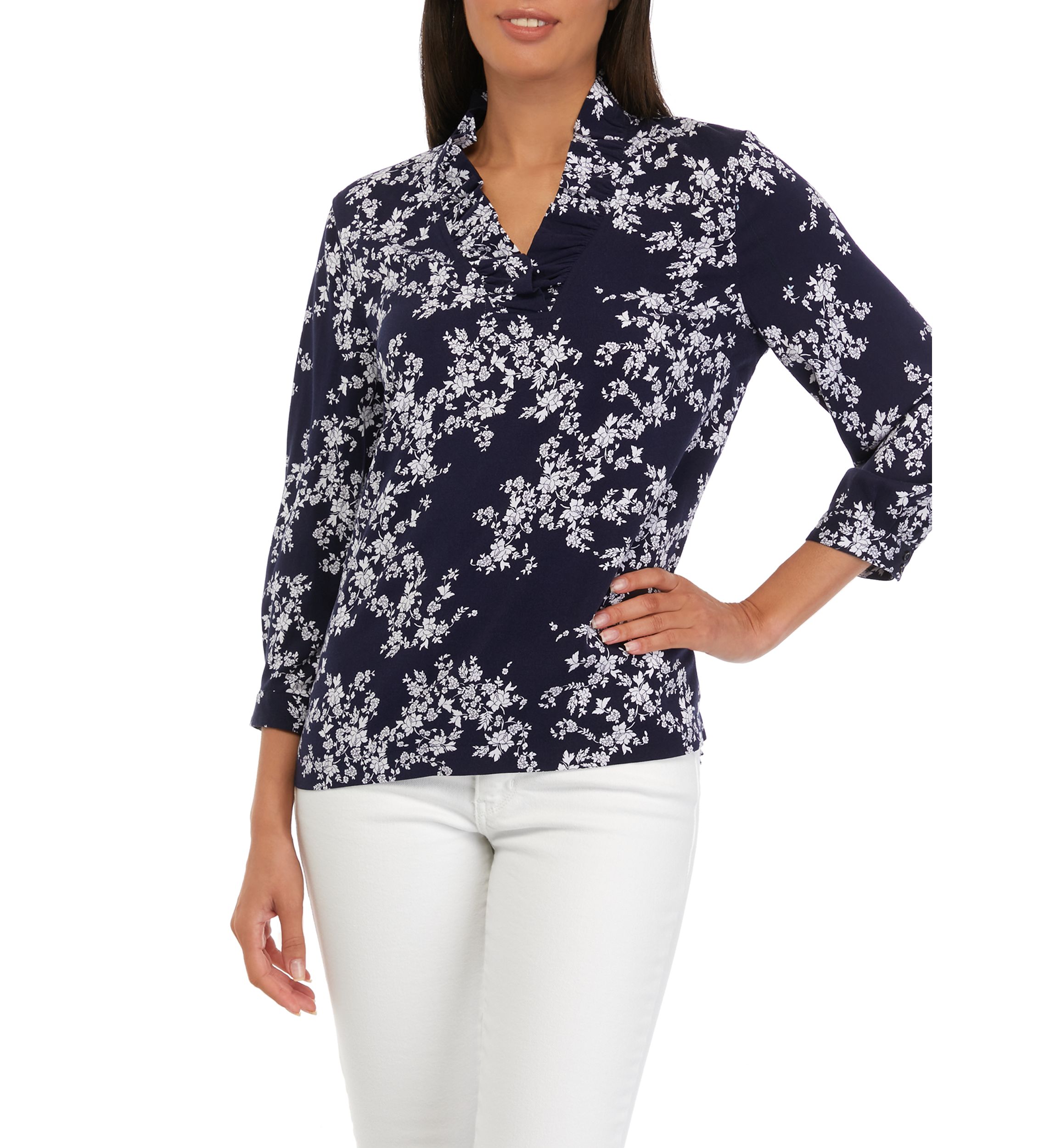 Womens 3/4 Sleeve Printed Shirt 
