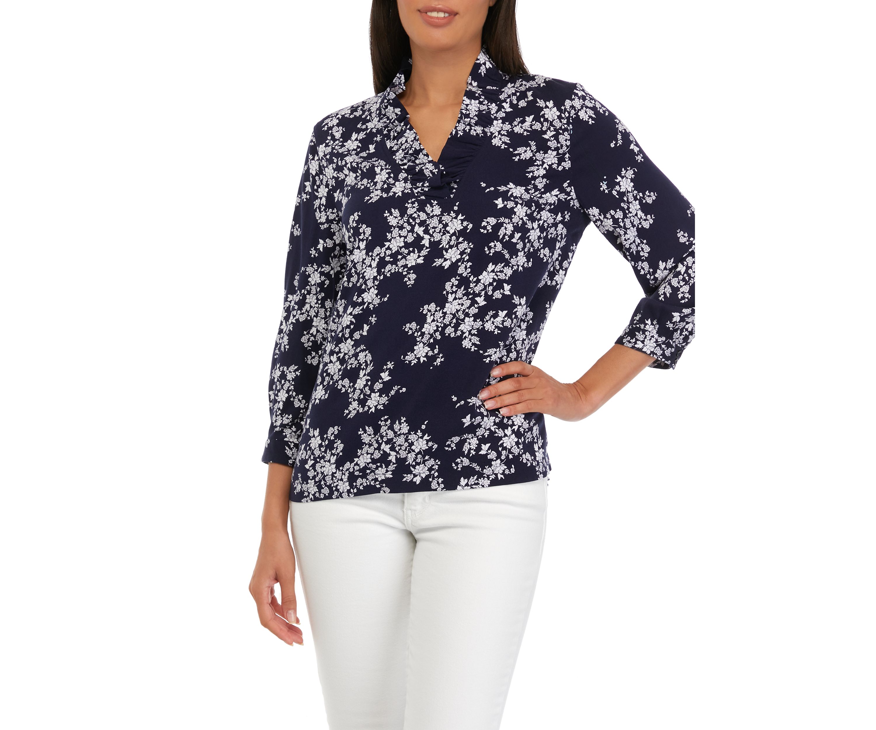 Womens 3/4 Sleeve Printed Shirt 
