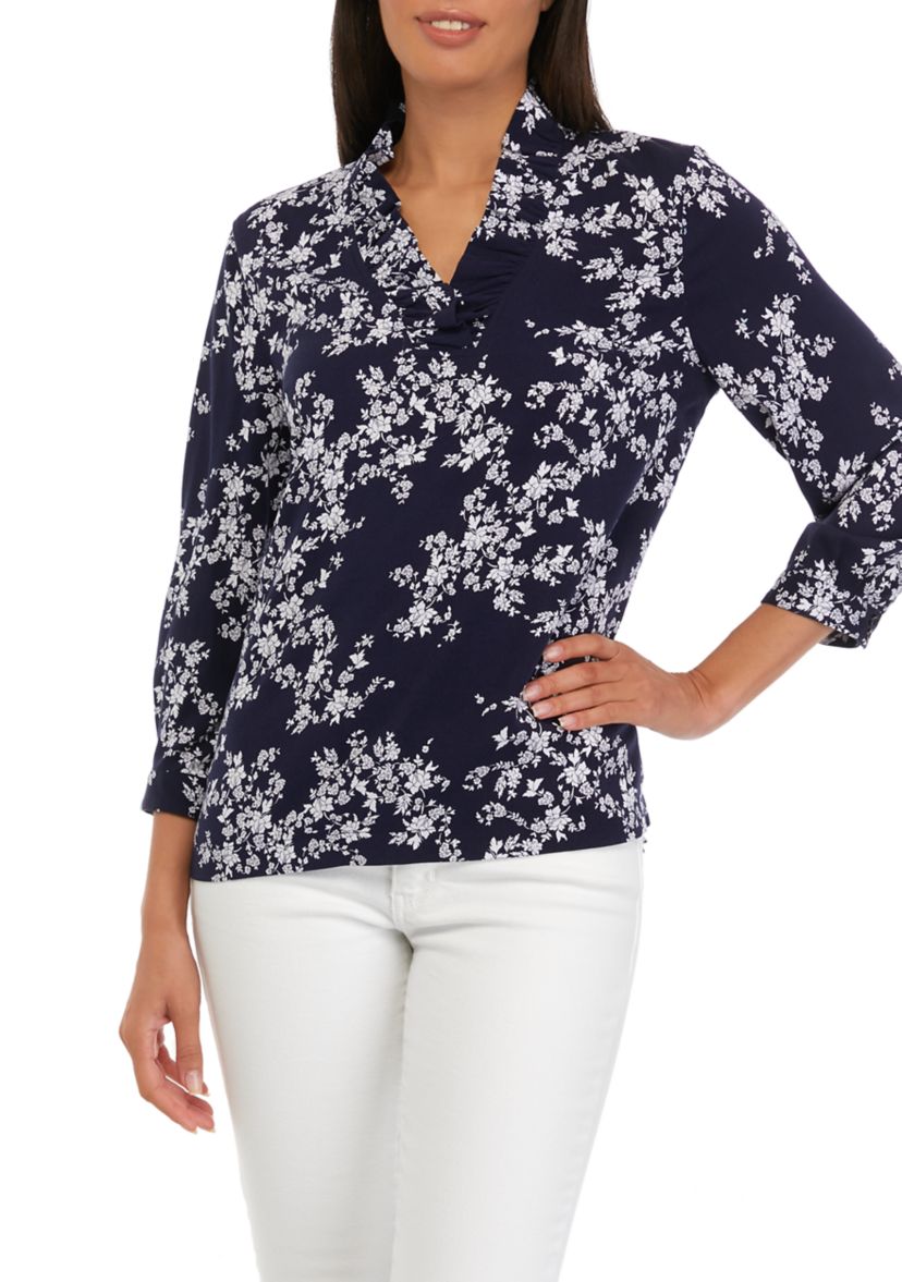 Womens 3/4 Sleeve Printed Shirt 