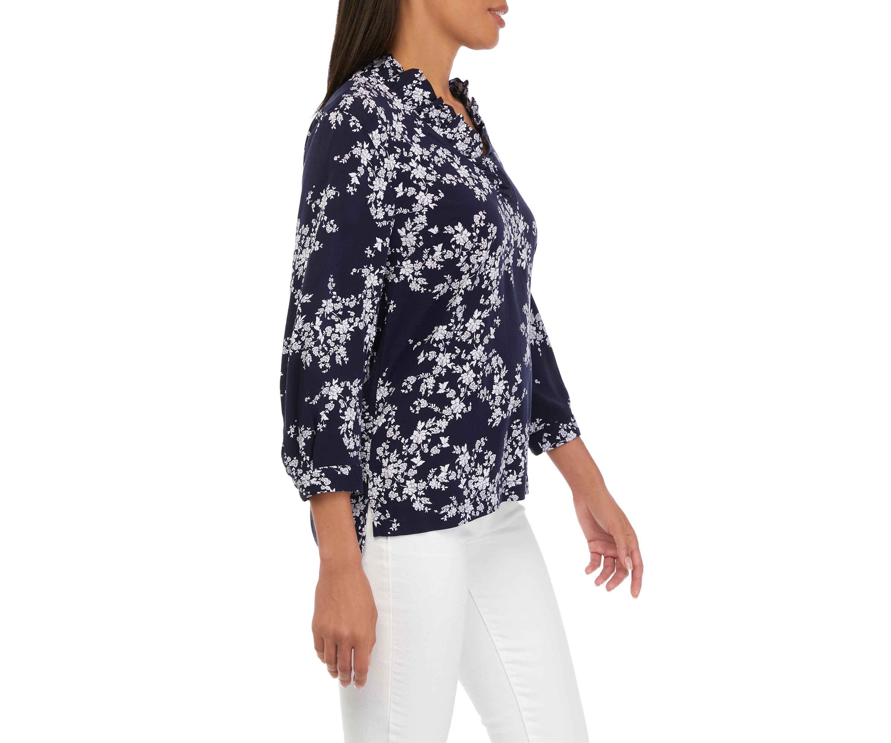 Womens 3/4 Sleeve Printed Shirt 