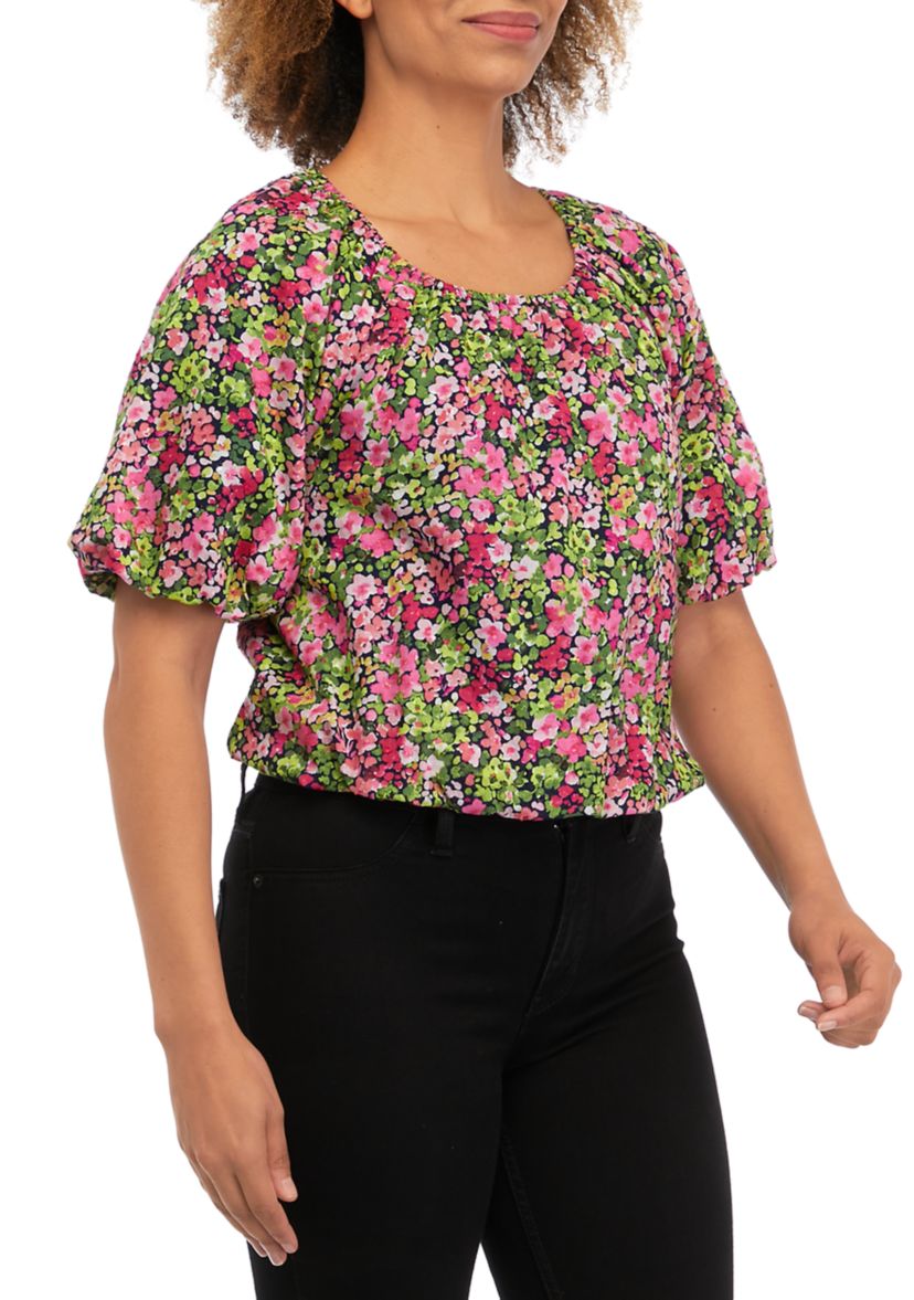 Womens Short Balloon Sleeve Top