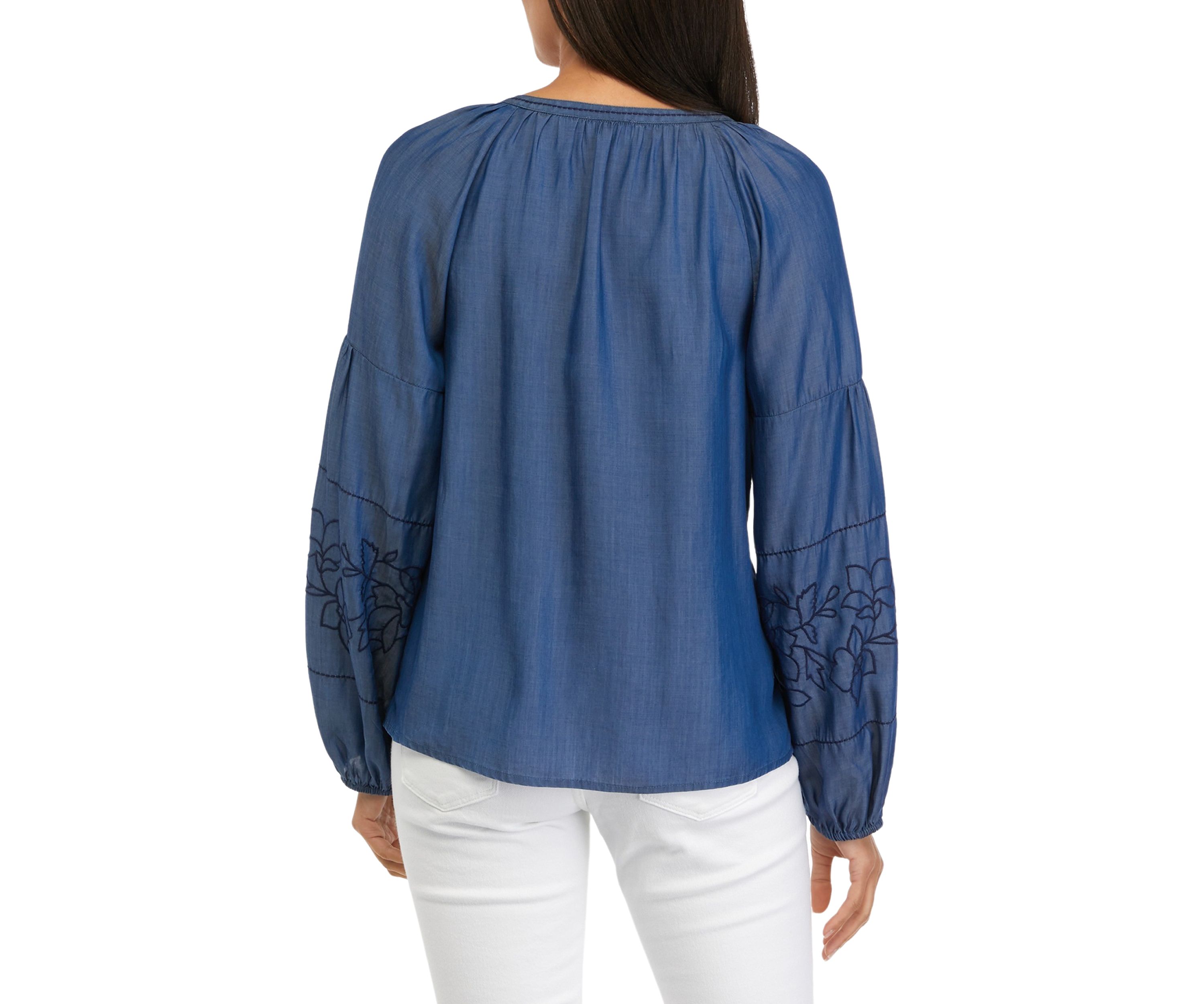   Womens Drop Shoulder Peasant Shirt
