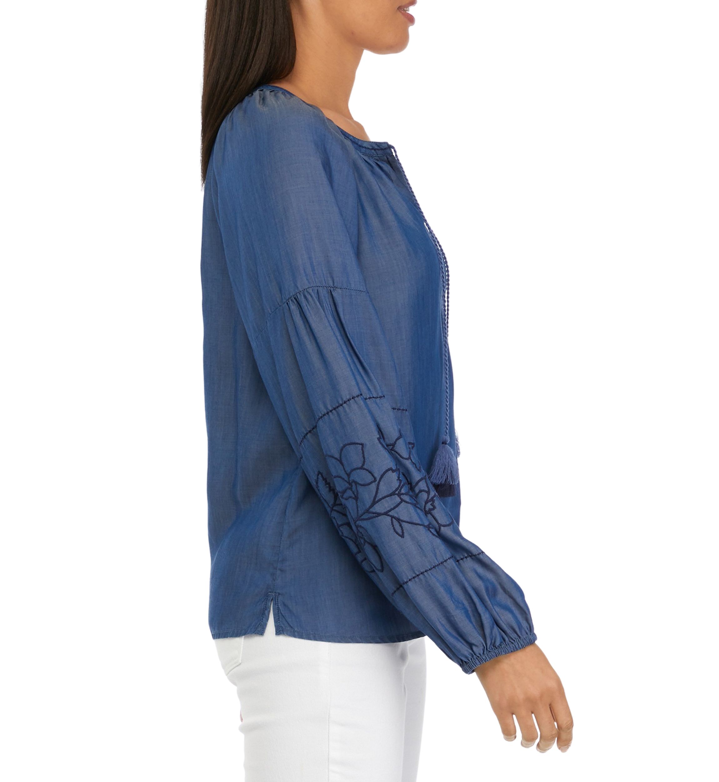   Womens Drop Shoulder Peasant Shirt