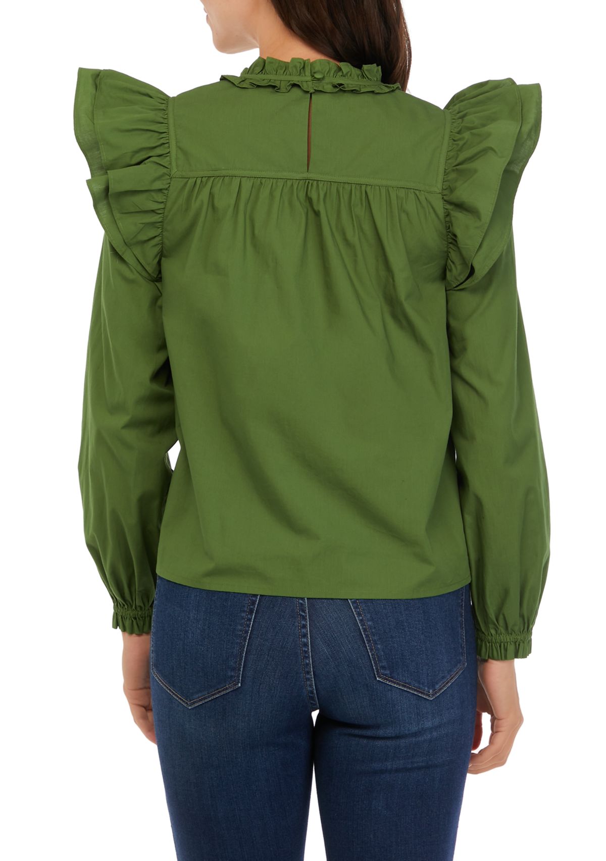 Womens Long Sleeve Ruffle Top
