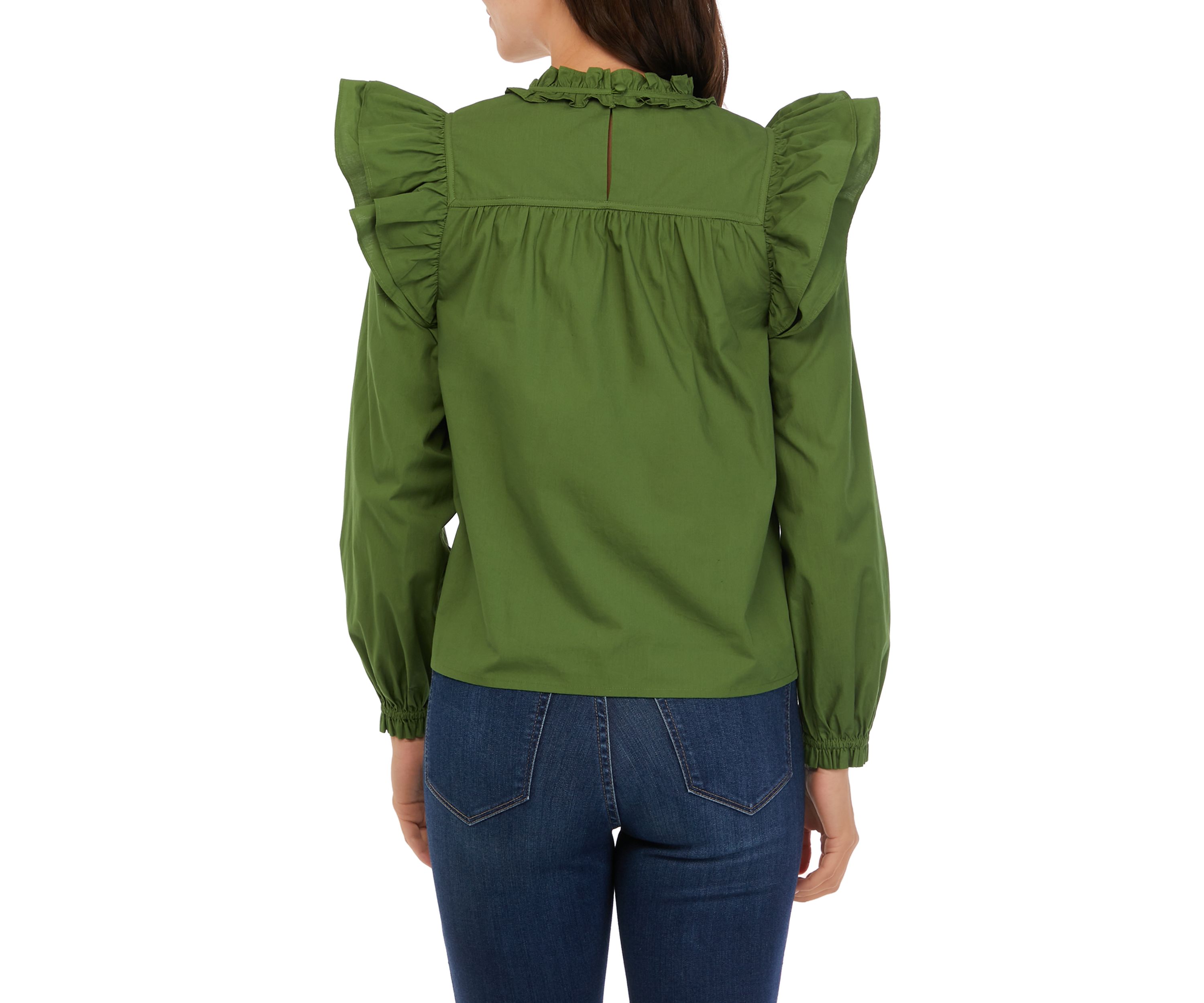 Womens Long Sleeve Ruffle Top